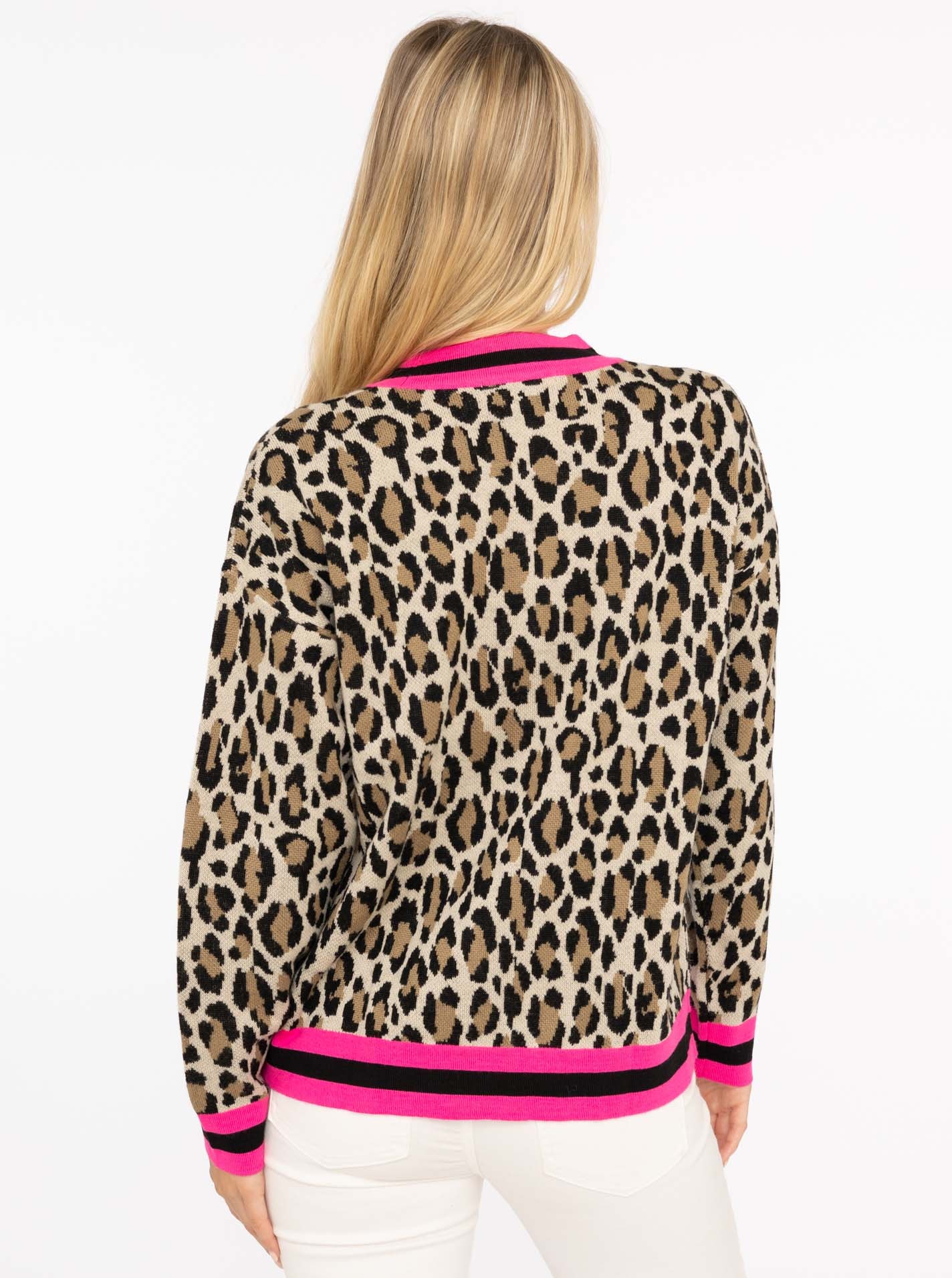 Zwillingsherz Veste en tricot »"Leo Streifen"« mit Knöpfen, Leomuster und Streifenbündchen