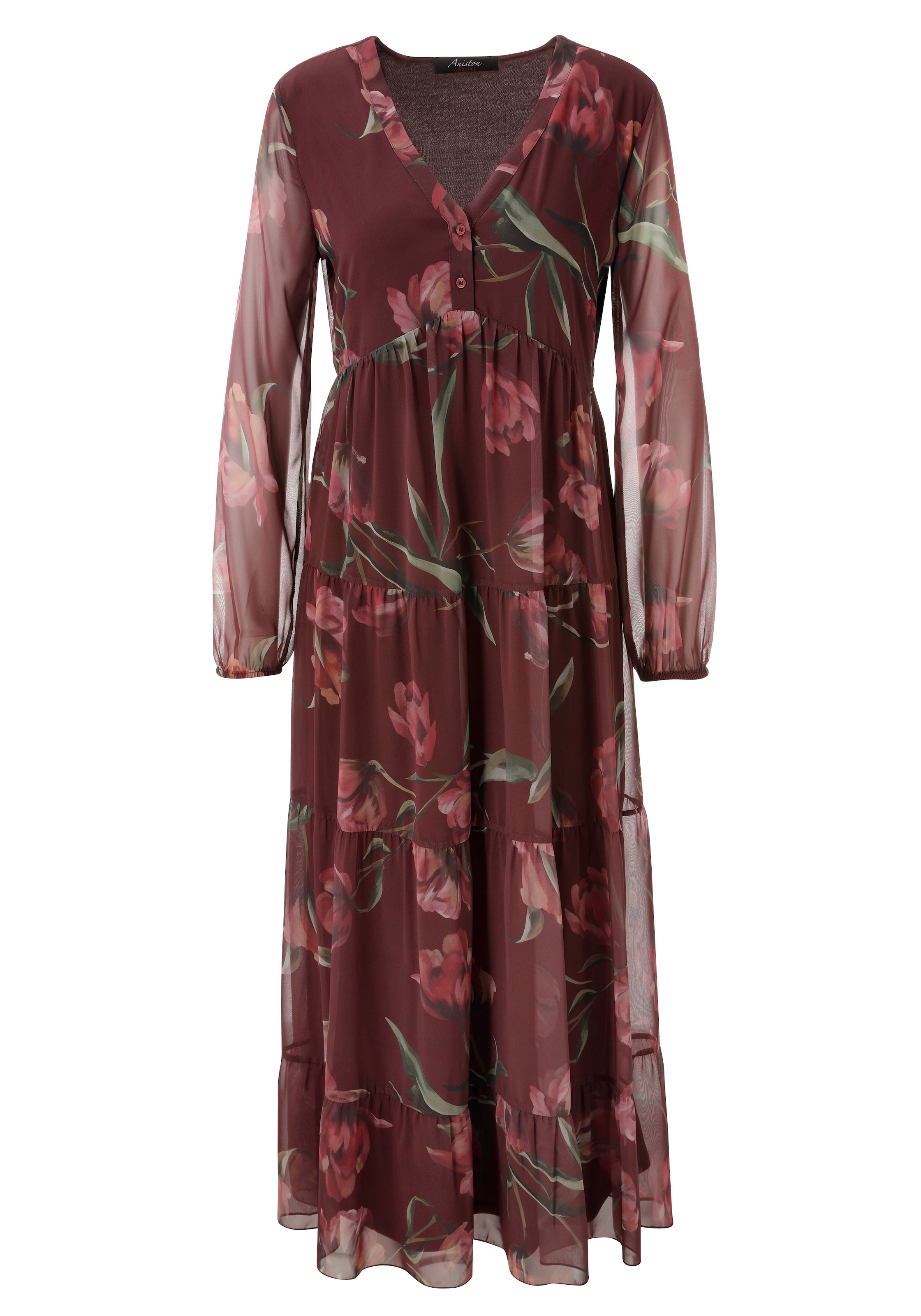Aniston CASUAL Maxikleid mit grossflächigen, farbharmonischen Blumendruck - NEUE KOLLEKTON