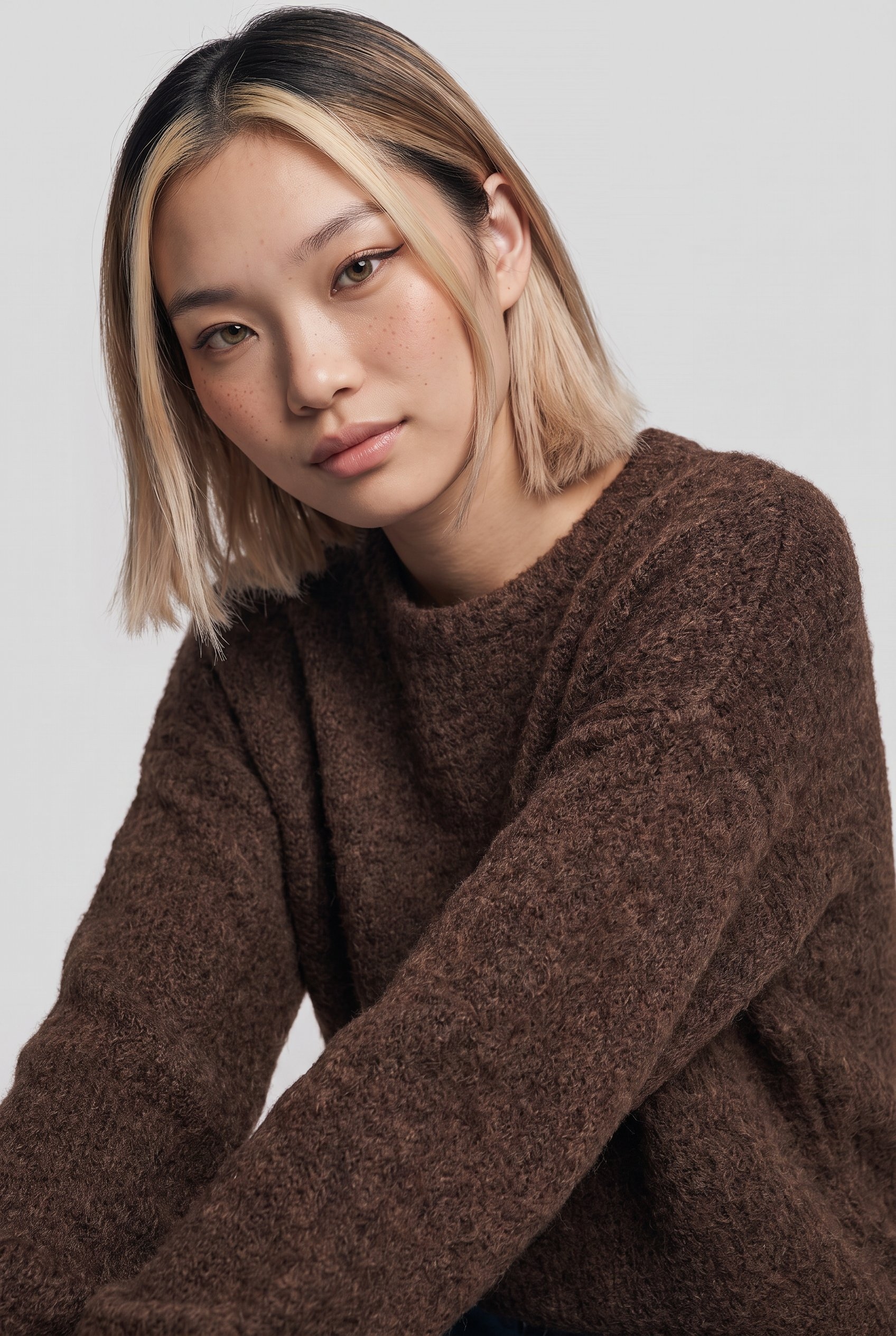 ONLY Strickpullover »ONLNELLIE LS O-NECK KNT NOOS« Materialmix, regular fit