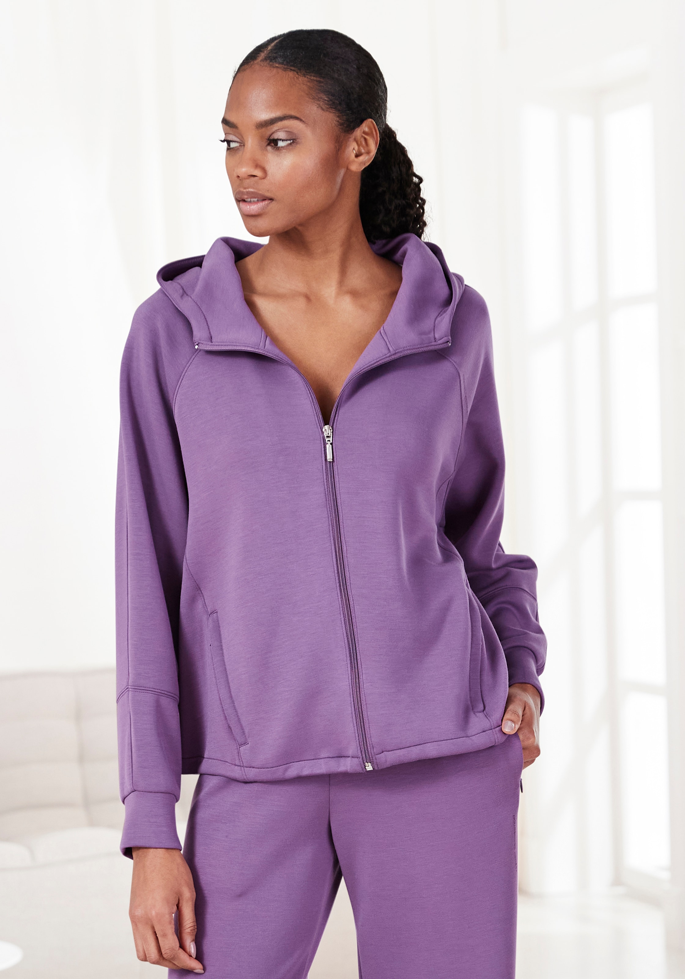 French Connection Sweatjacke mit seitlichen Reissverschlusstasche, Loungewear