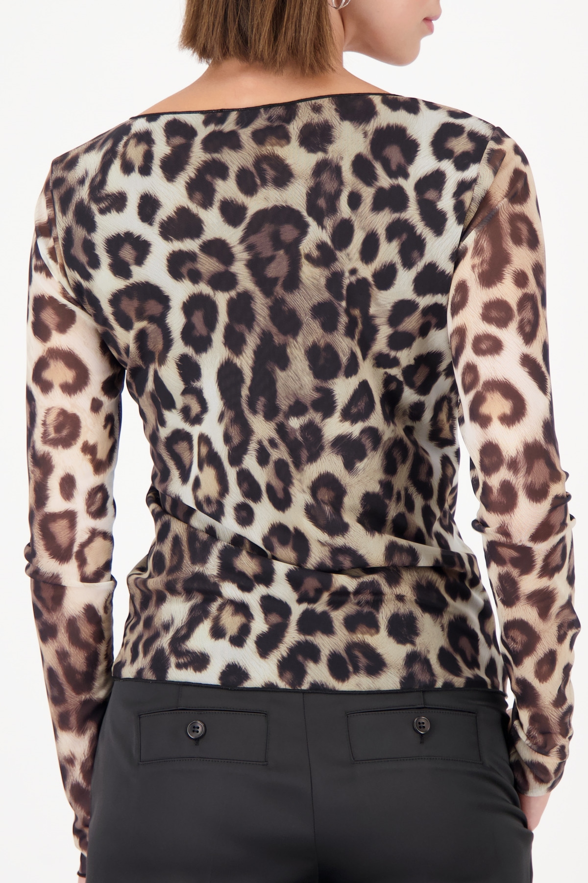 Monari Langarmshirt »Shirt Leo allover Mesh« Regular fit mit Rundhalsausschnitt