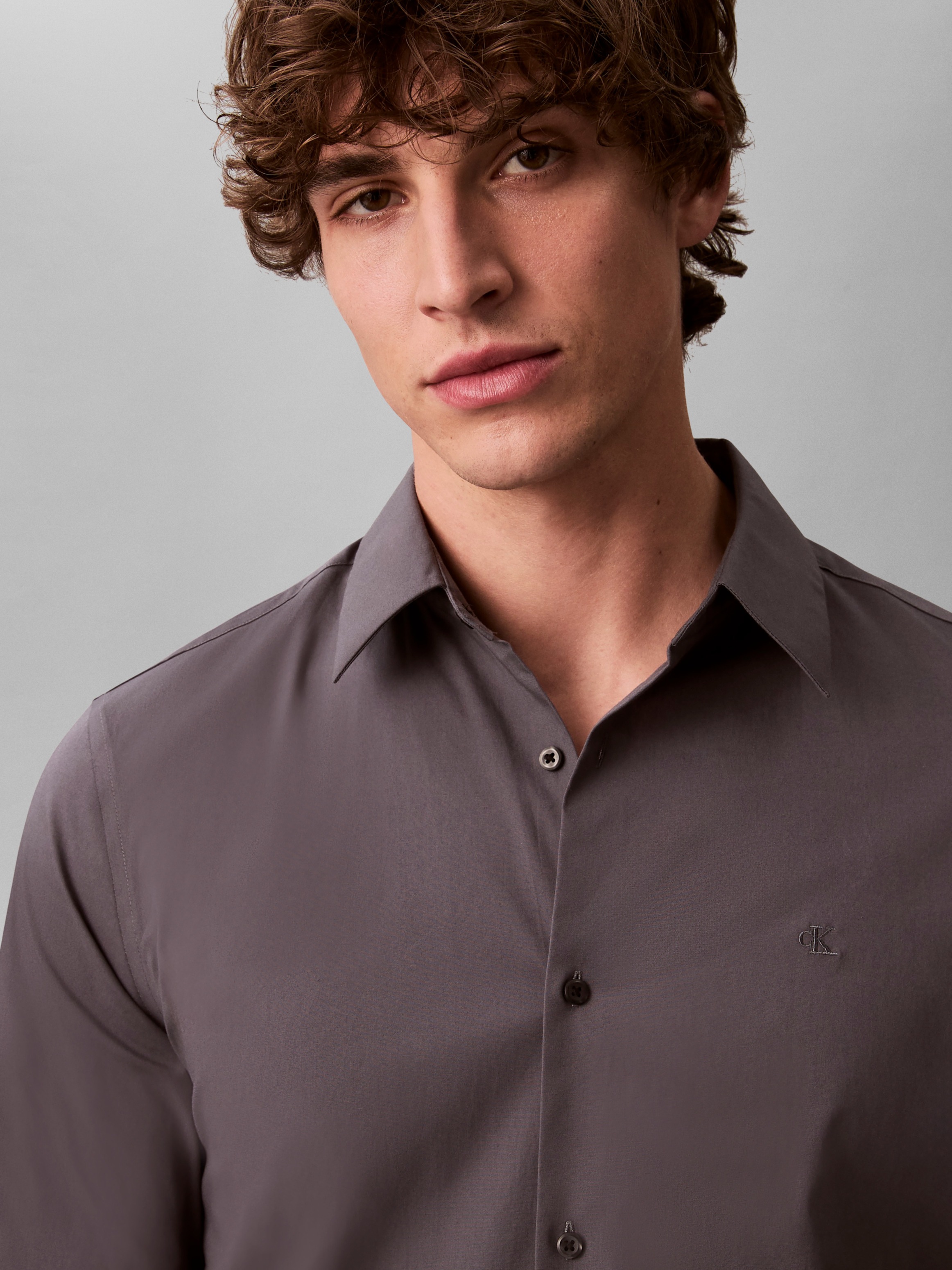 Calvin Klein Chemise à manches longues »LONG SLEEVE SOLID STRETCH SLIM SHIRT« slim fit, in Unifarbe