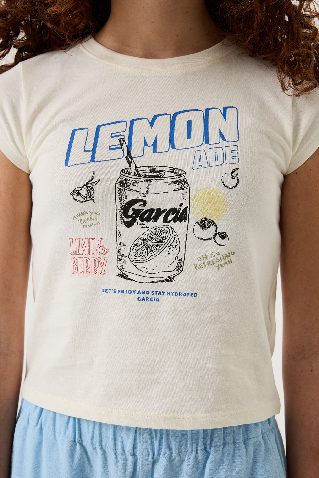 Garcia T-shirt à manches courtes Avec imprimé et col rond