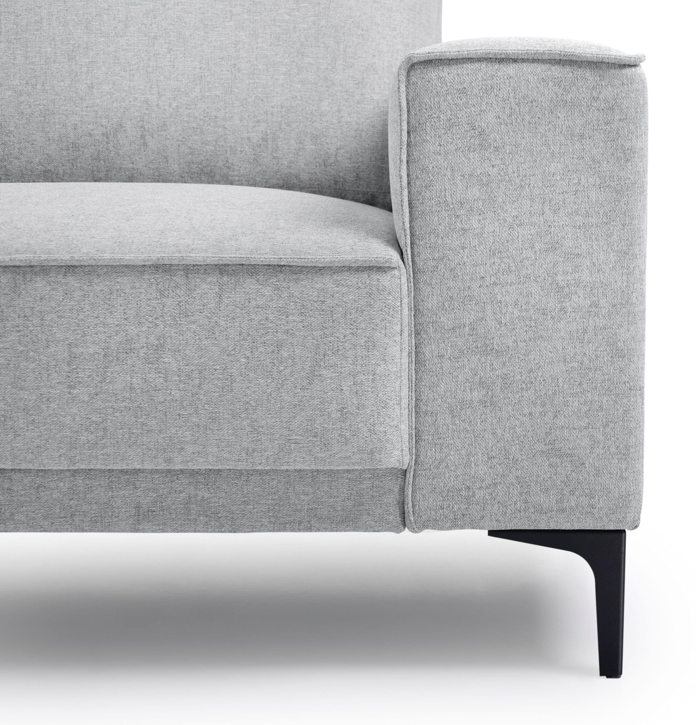 PLACES OF STYLE Paysage de salon »XXL Sofa Oland, Struktur, Flachgewebe, Luxus-Microfaser, Boucle« U-Form, 342 cm, Wellenunterfederung, Skandi-Design, Metallfüsse