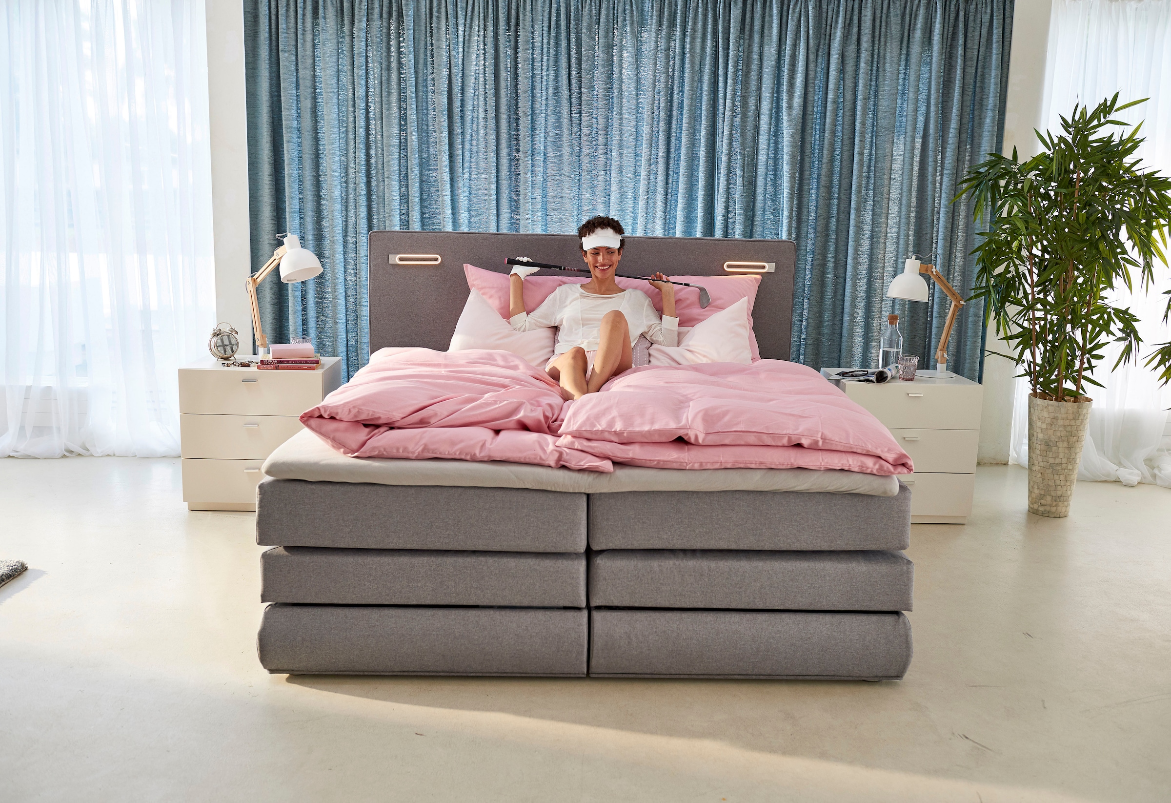 COLLECTION AB »NINONI, Stauraumbett mit Bettkasten & TTFK-Matratze« incl. coffre de lit, surmatelas et au choix avec éclairage LED