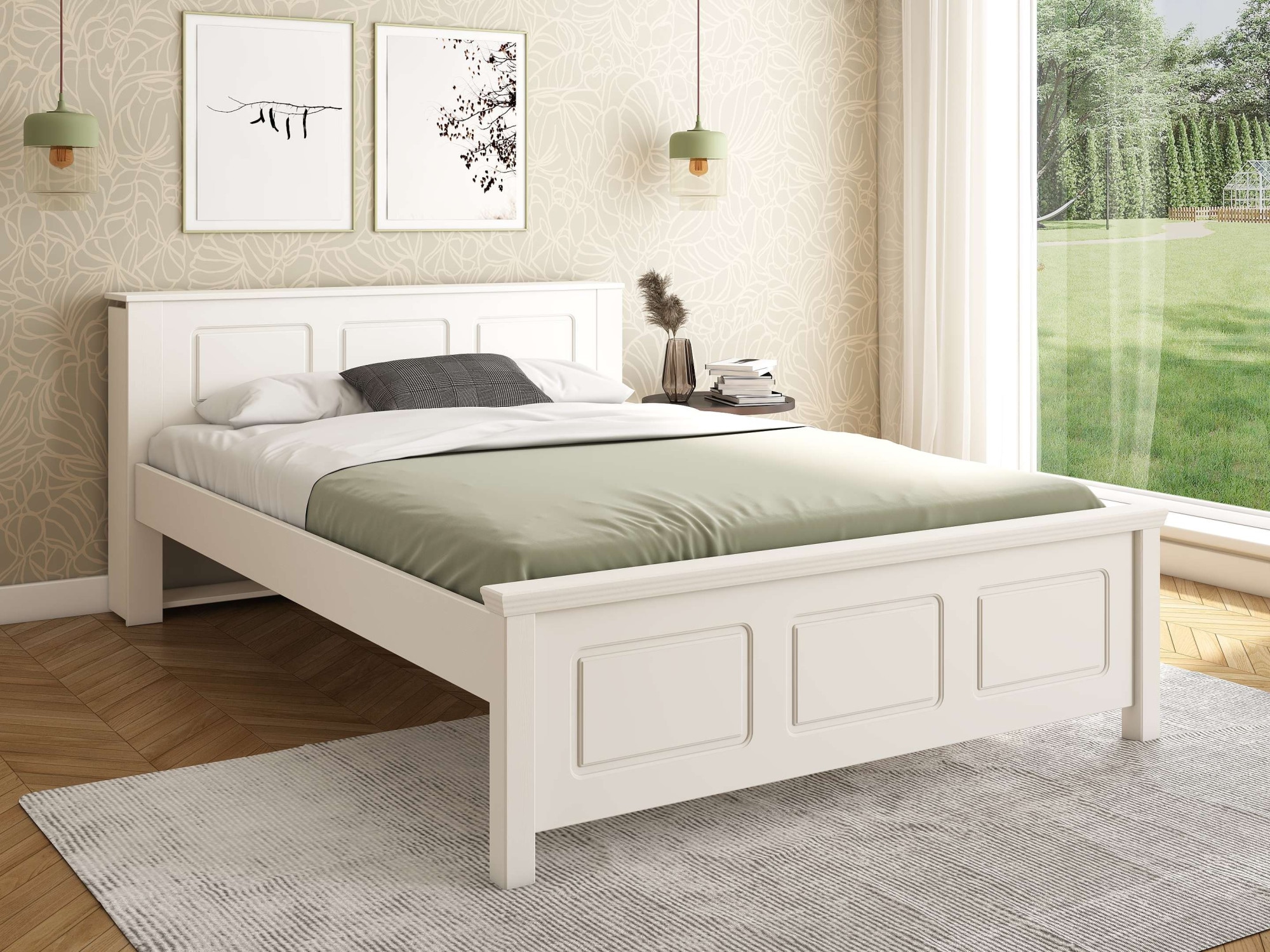 GOODproduct Bett »Malme, mit unsichtbaren, herausziehbaren Regalen, maximaler Stauraum« Liegefläche 140x200cm,  inklusive Lattenrost, Made in EU, FSC® zertifiziertes Massivholz