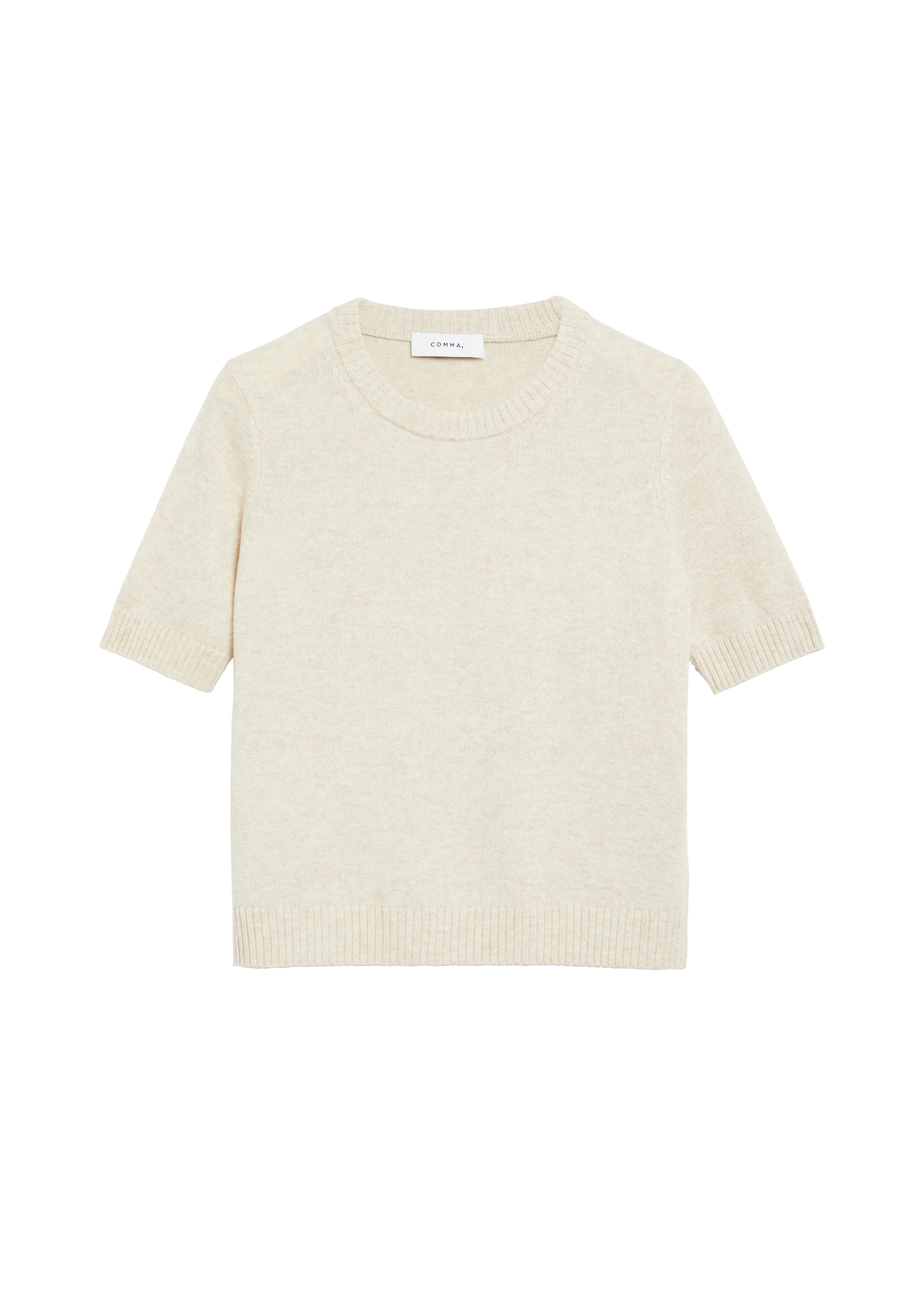 Comma Pull en tricot Pull d'été en laine à manches courtes