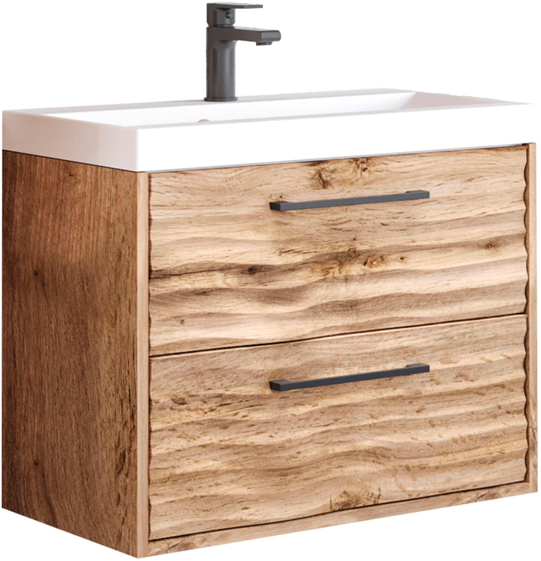 welltime Waschtisch »Canada« Badmöbel Wellenstruktur inkl. Becken, Breite 60cm Waschplatz