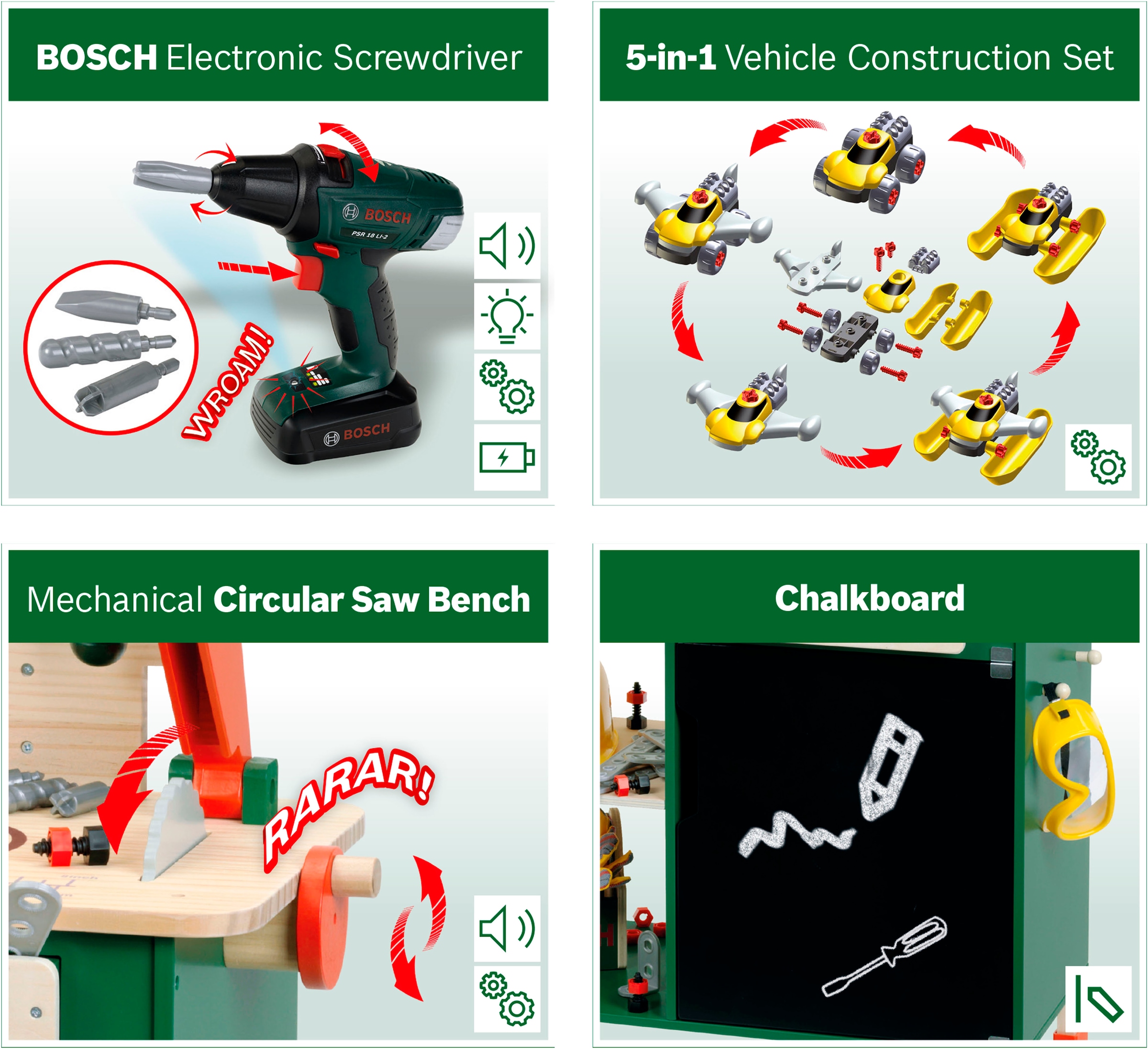 Klein Établi de jeu »BOSCH Holzwerkbank« mit Sound