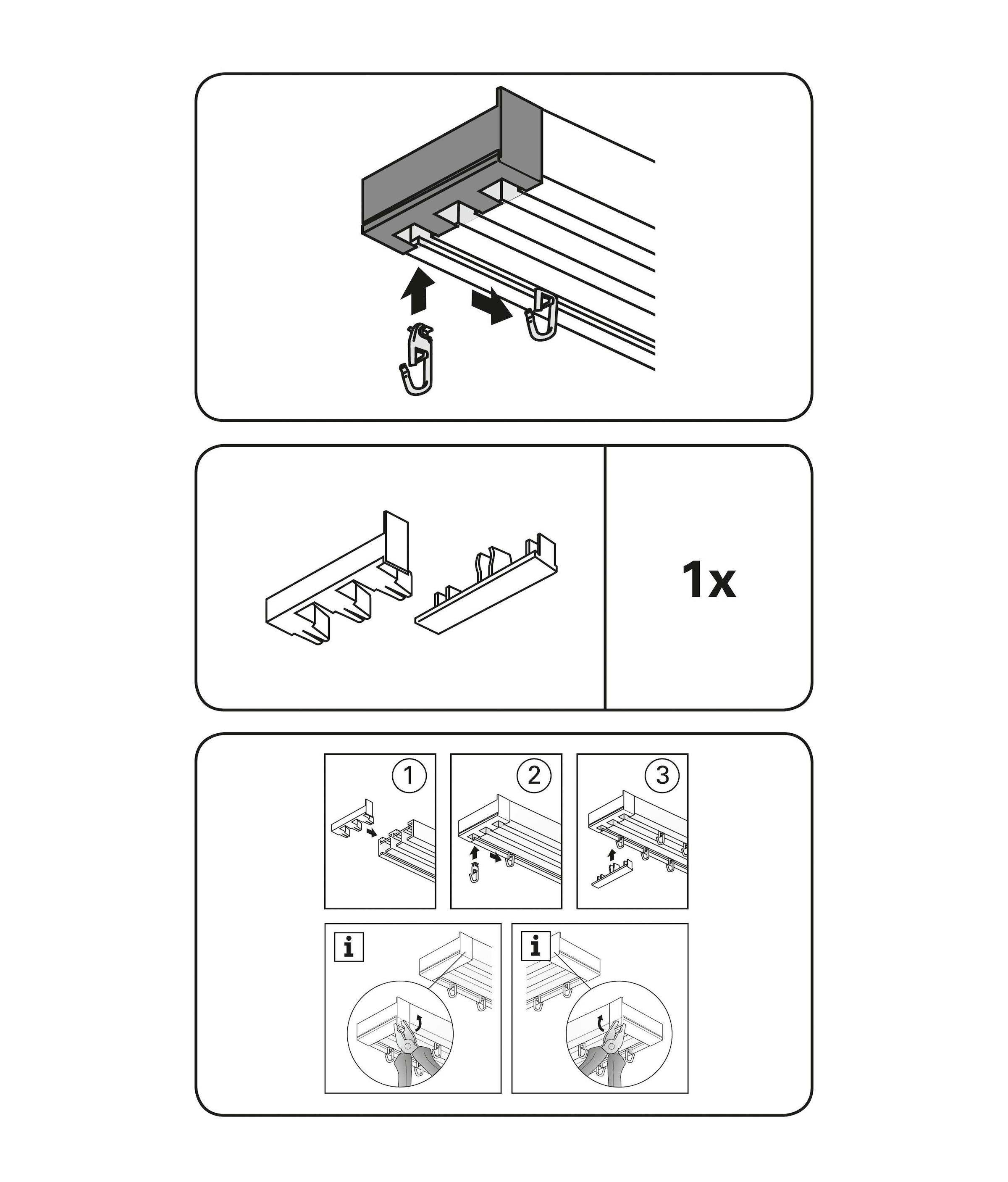 GARDINIA 1100000002199 »mit Ausklinkung 3-läufig« Serie Flächenvorhang-Technik Atlanta 3-läufig