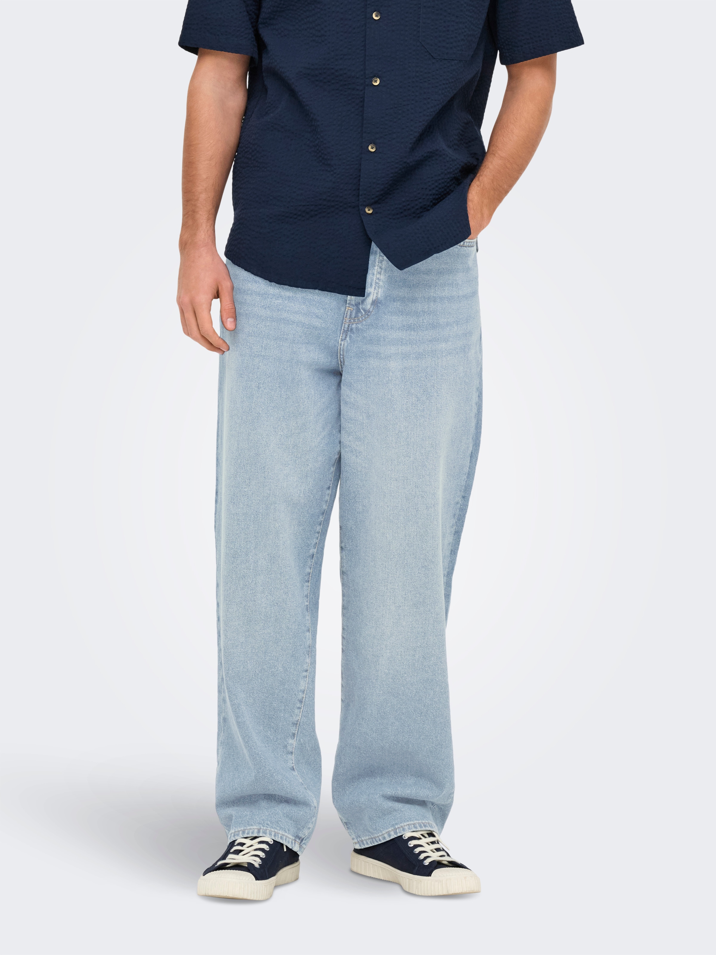 ONLY & SONS Jeans Relax-fit »ONSFADE LOOSE BOX TAI DNM MU OTL« Baumwolle, relaxed fit