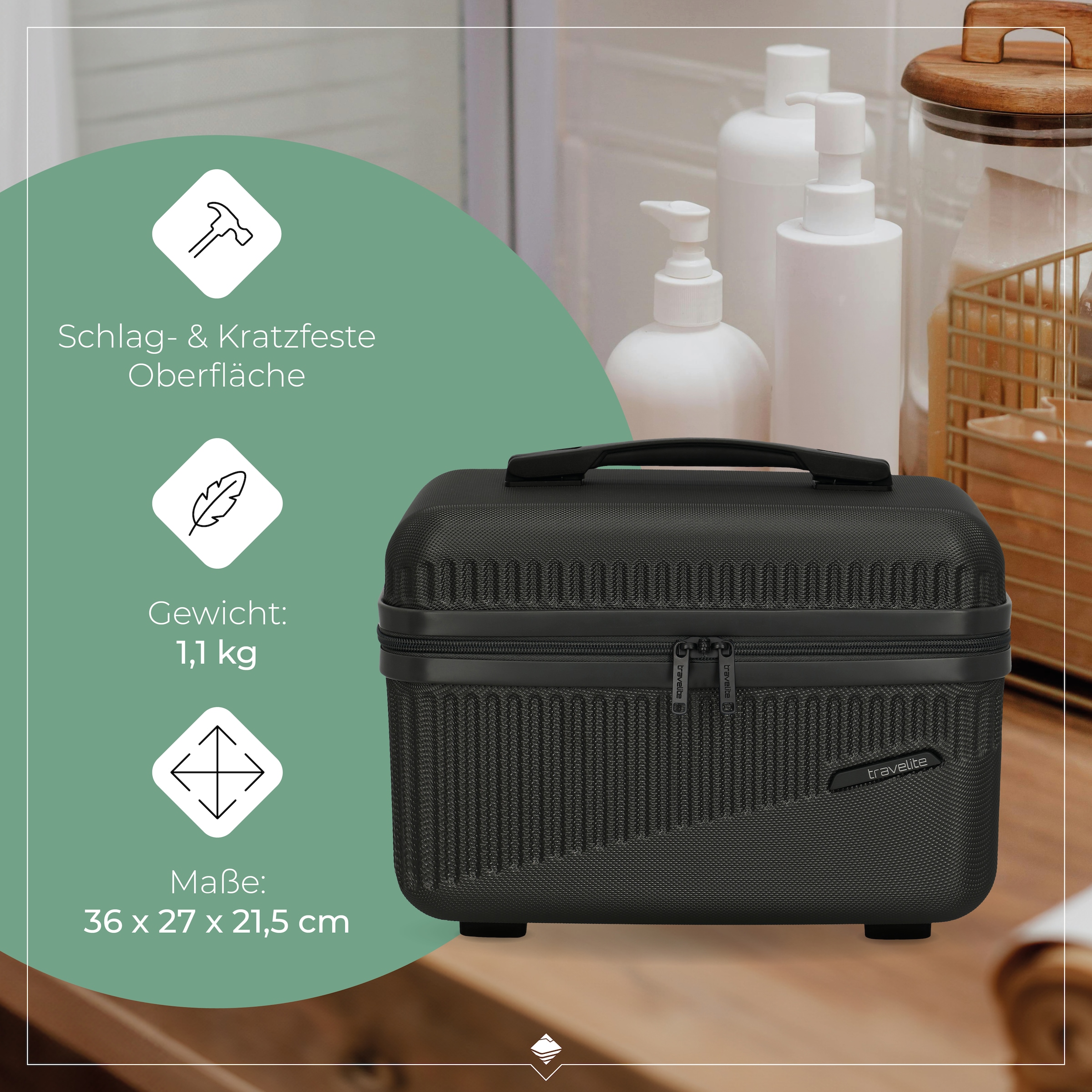travelite Trousse de beauté »BALI Kosmetikkoffer« avec fonction à clipser et organiseur – idéal pour voyage et quotidien