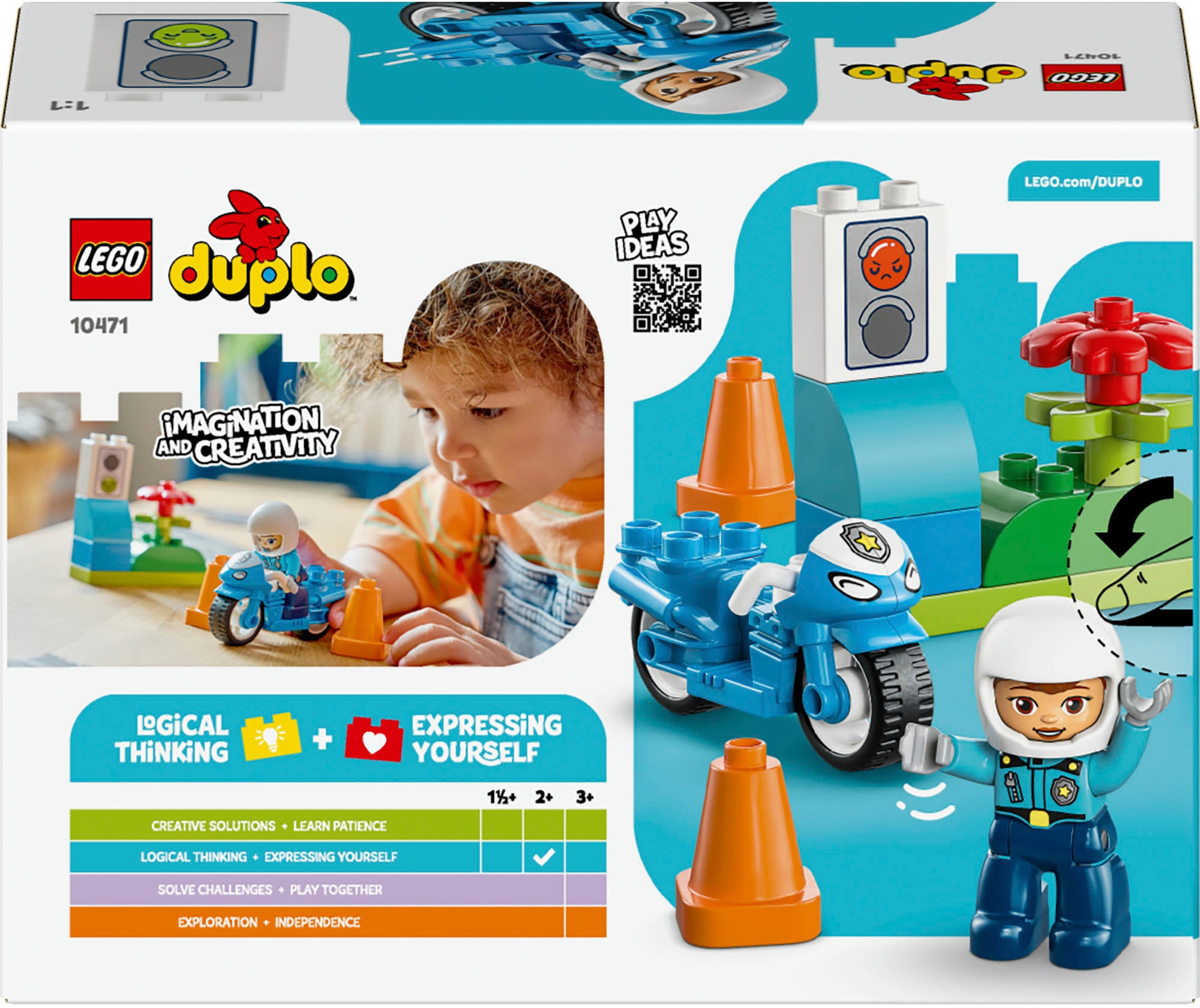 LEGO® Pions de construction »Blaues Polizeimotorrad (10471), LEGO DUPLO Town«