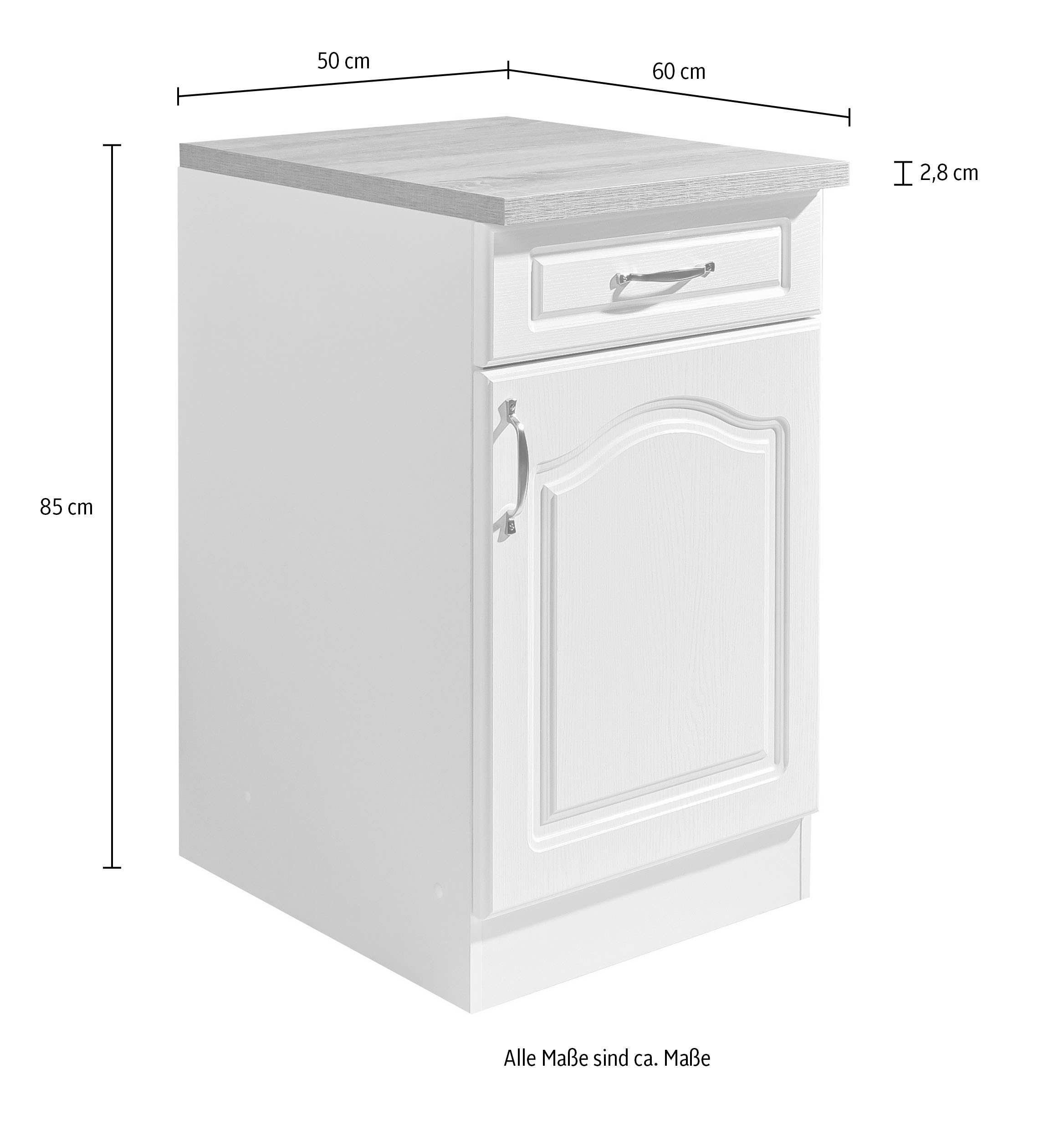 wiho Küchen Unterschrank »Linz« 50 cm breit , in Landhaus-Optik