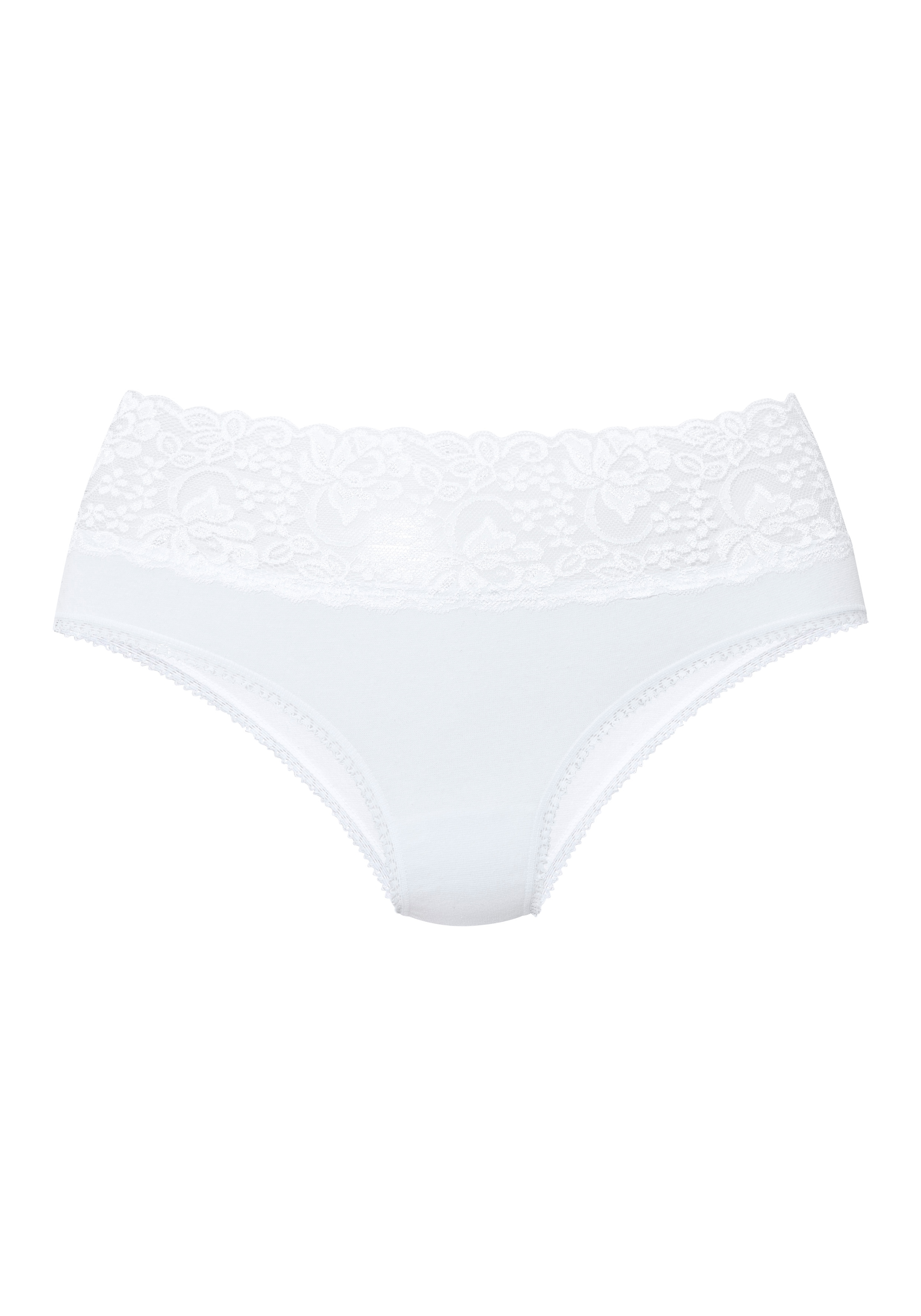 Vivance Slip pack de 3,  en coton élastique avec dentelle florale