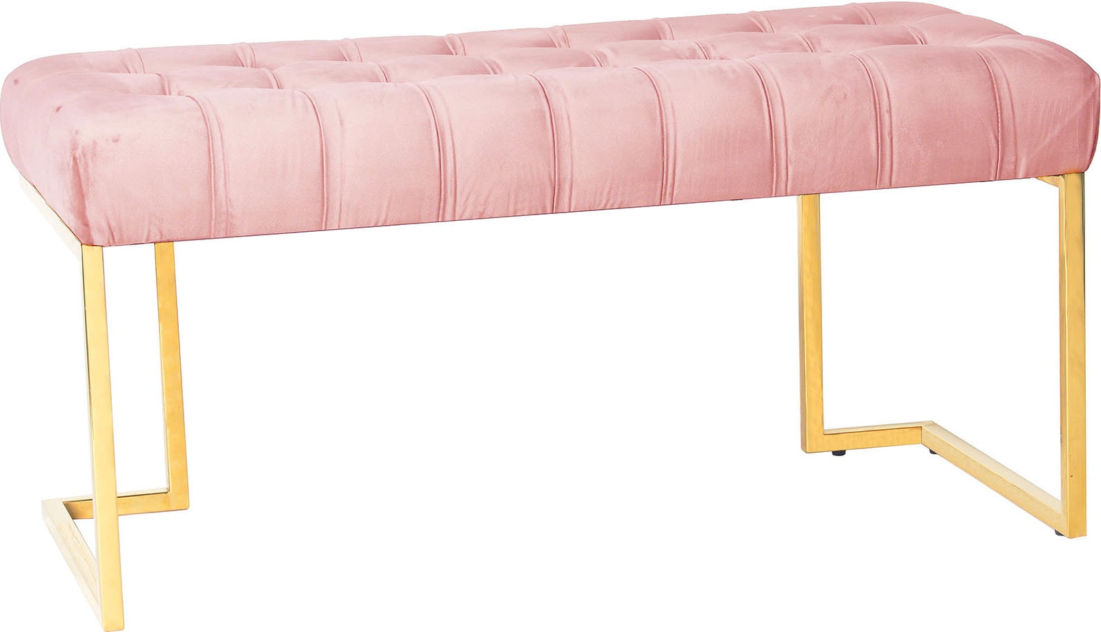 Kayoom Sitzbank »Rarity 225, Edler Touch durch goldenes Gestell« 1 Stk. tlg. eckig, samtweich, gesteppt, mit Zierknöpfen, Edelstahlgestell