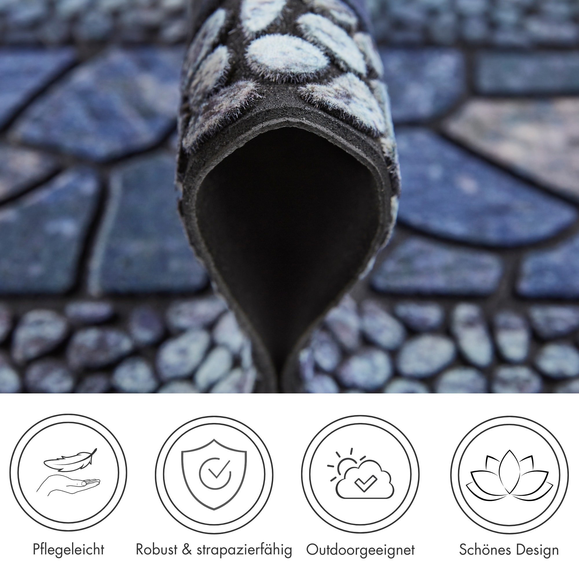 Andiamo Stufenmatte »Outdoor, 2er Set« rechteckig 6 mm Höhe Outdoor-Stufenmatten, Stein Motiv, Gartenbereich, Aussenbereich