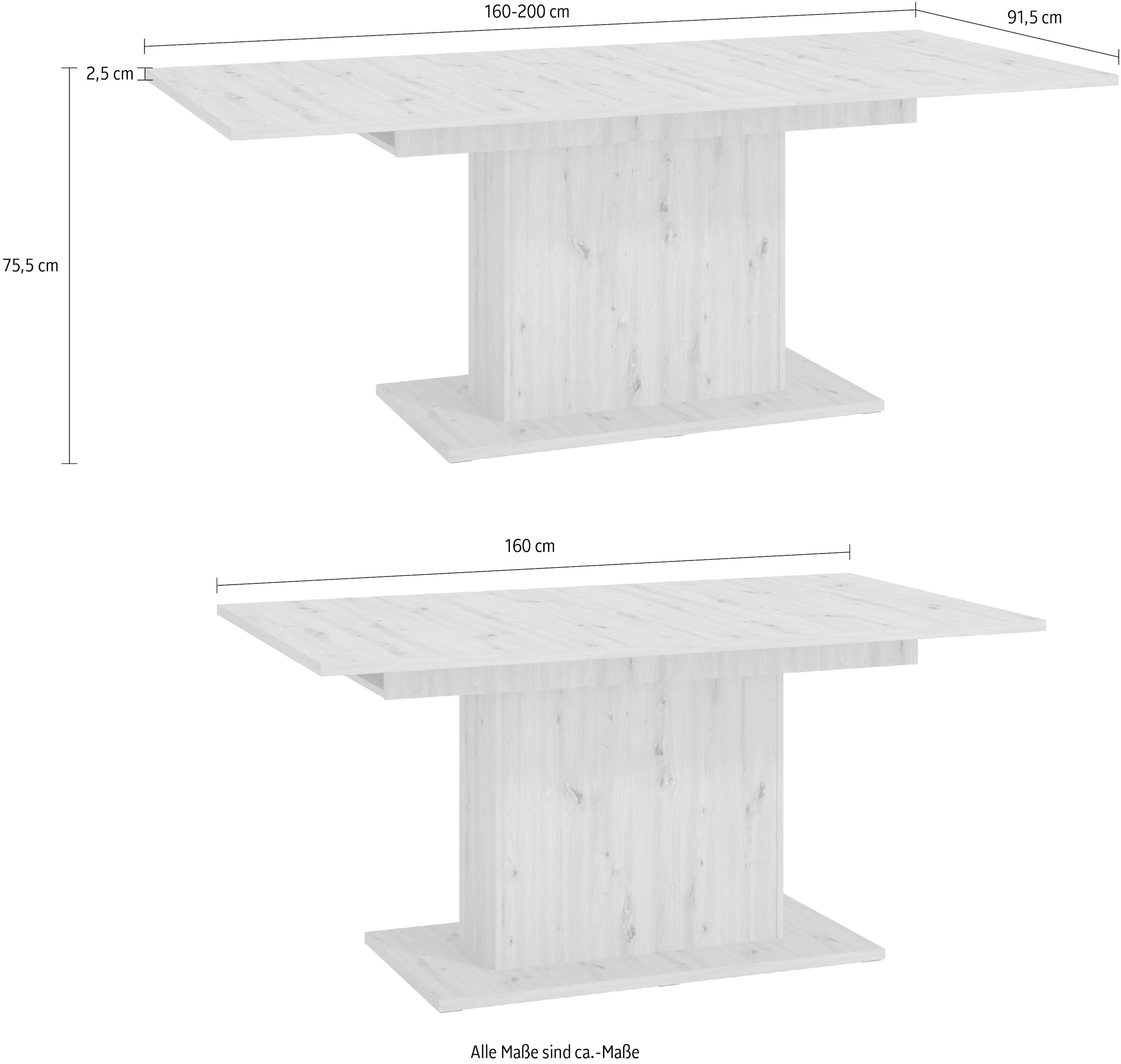 Home affaire Table de salle à manger »Sabrina« Breite 160 cm, Auszugsfunktion