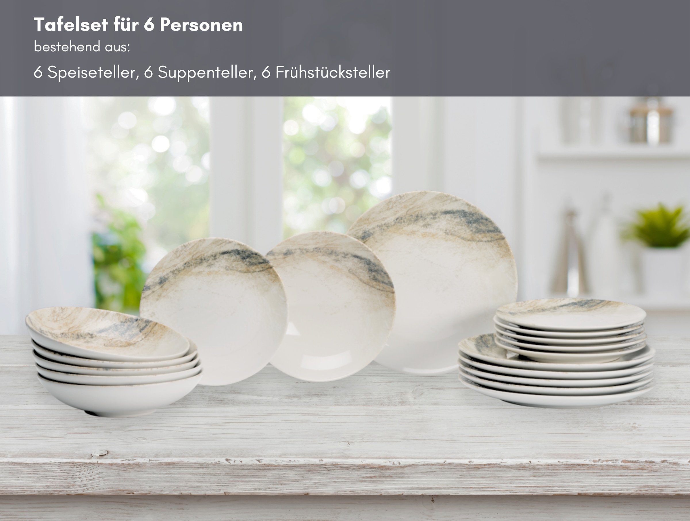 Ritzenhoff & Breker Tafelservice »Arezzo« keramische Digitaldrucktechnik