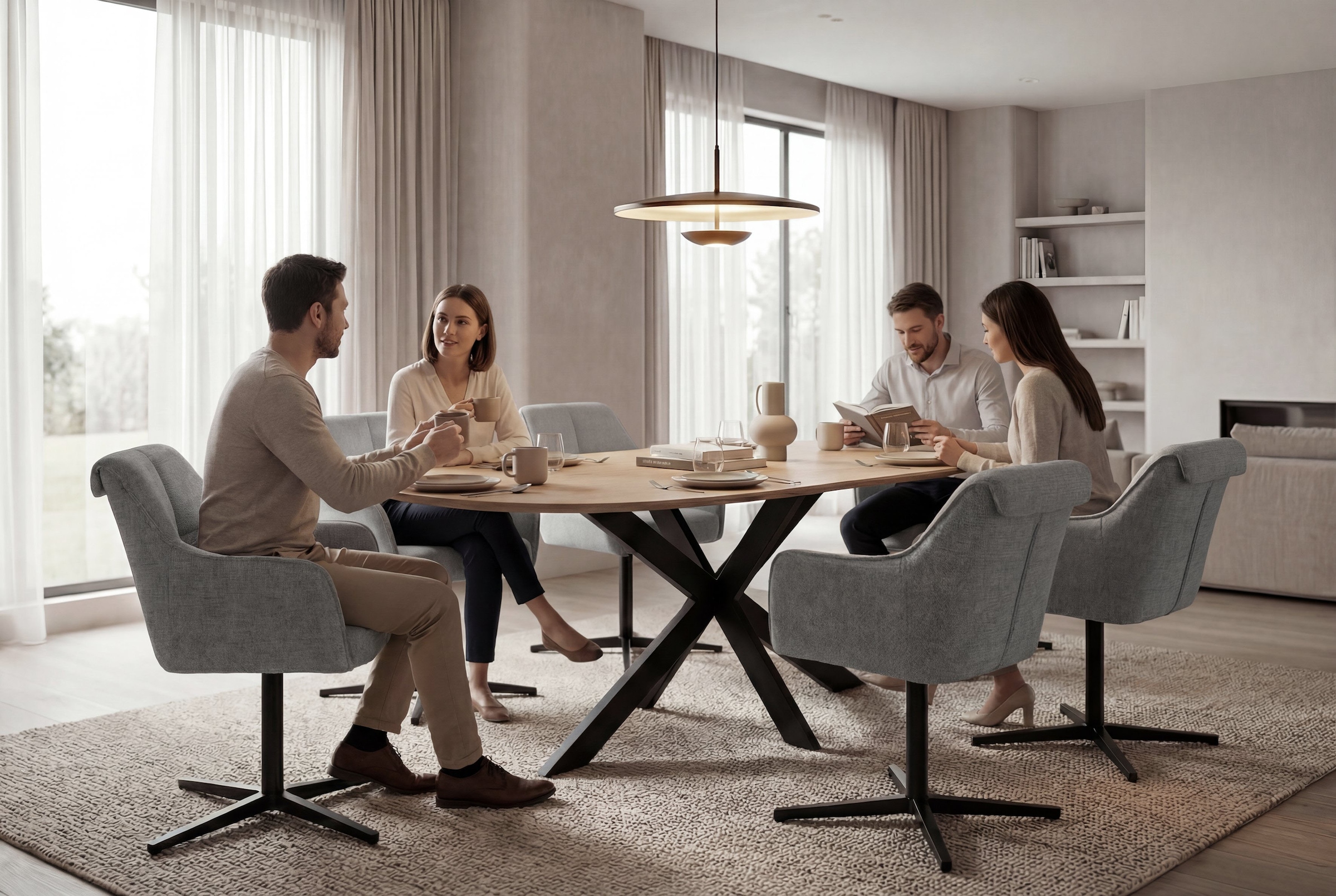 byLIVING Chaise de salle à manger »MEXICO« (Ensemble) 2 cuispivotant à 360°, ressorts ensachés, double rembourrage au dos