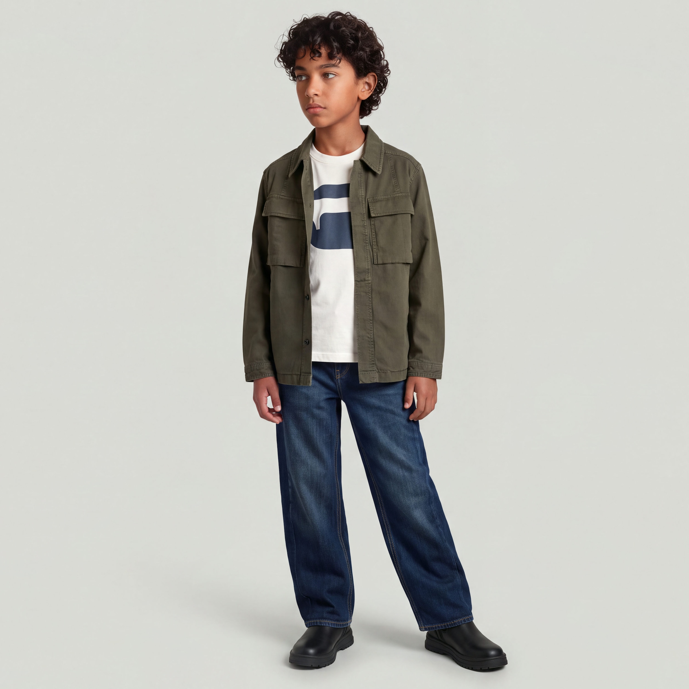 G-STAR T-shirt »KIDS, OVERSIZED R T SS« avec imprimé logo, jersey coton