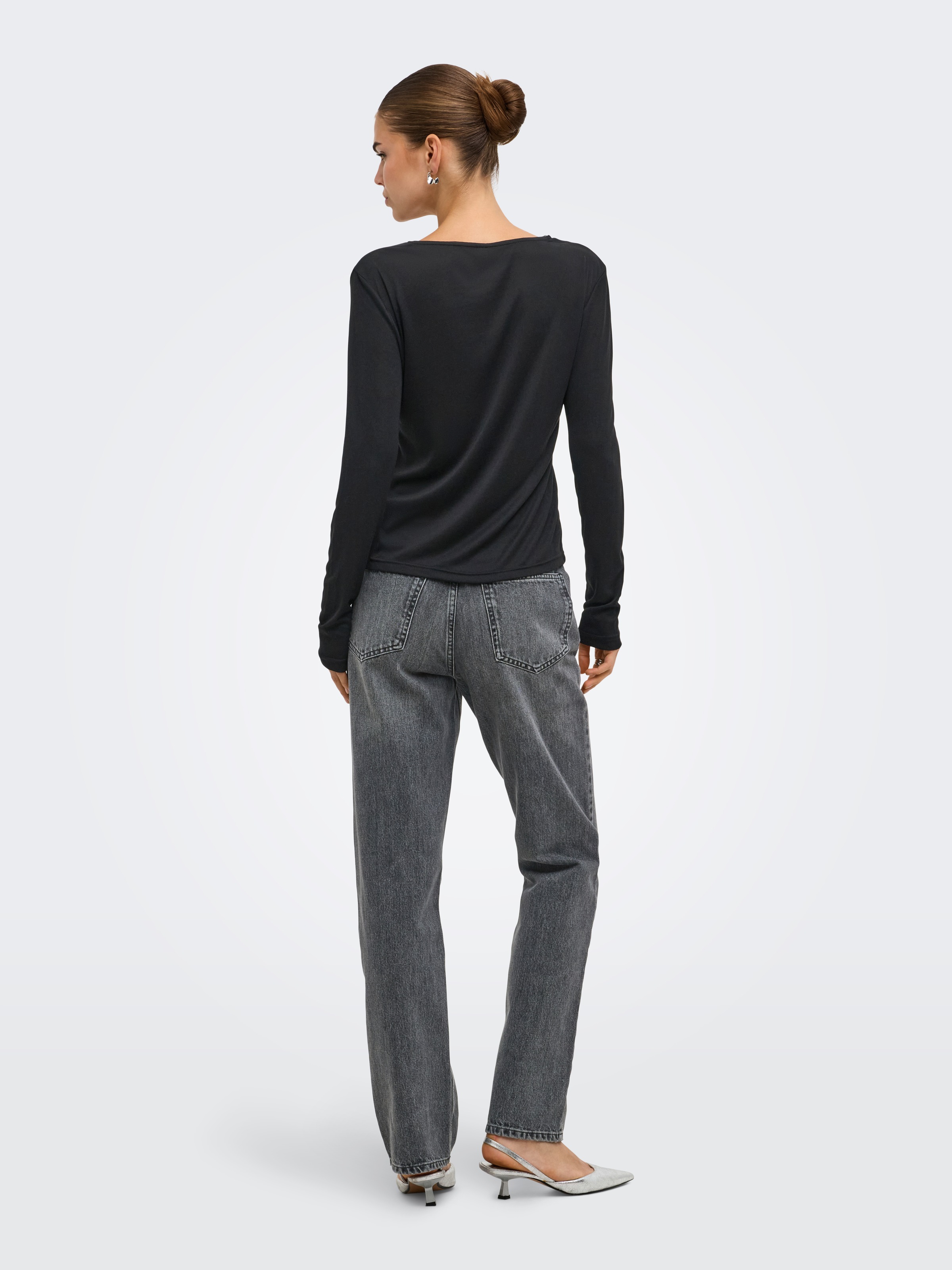 ONLY T-shirt à manches longues »ONLIDA L/S V NECK LACE TOP CS JRS« mélange viscose, coupe régulière