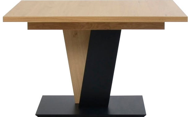 K+W Komfort & Wohnen Table de salle à manger »Giacomo III mit Ansteckplatte erweiterbar« Table à manger en chêne noueux bianco plaqué, piètement bicolore