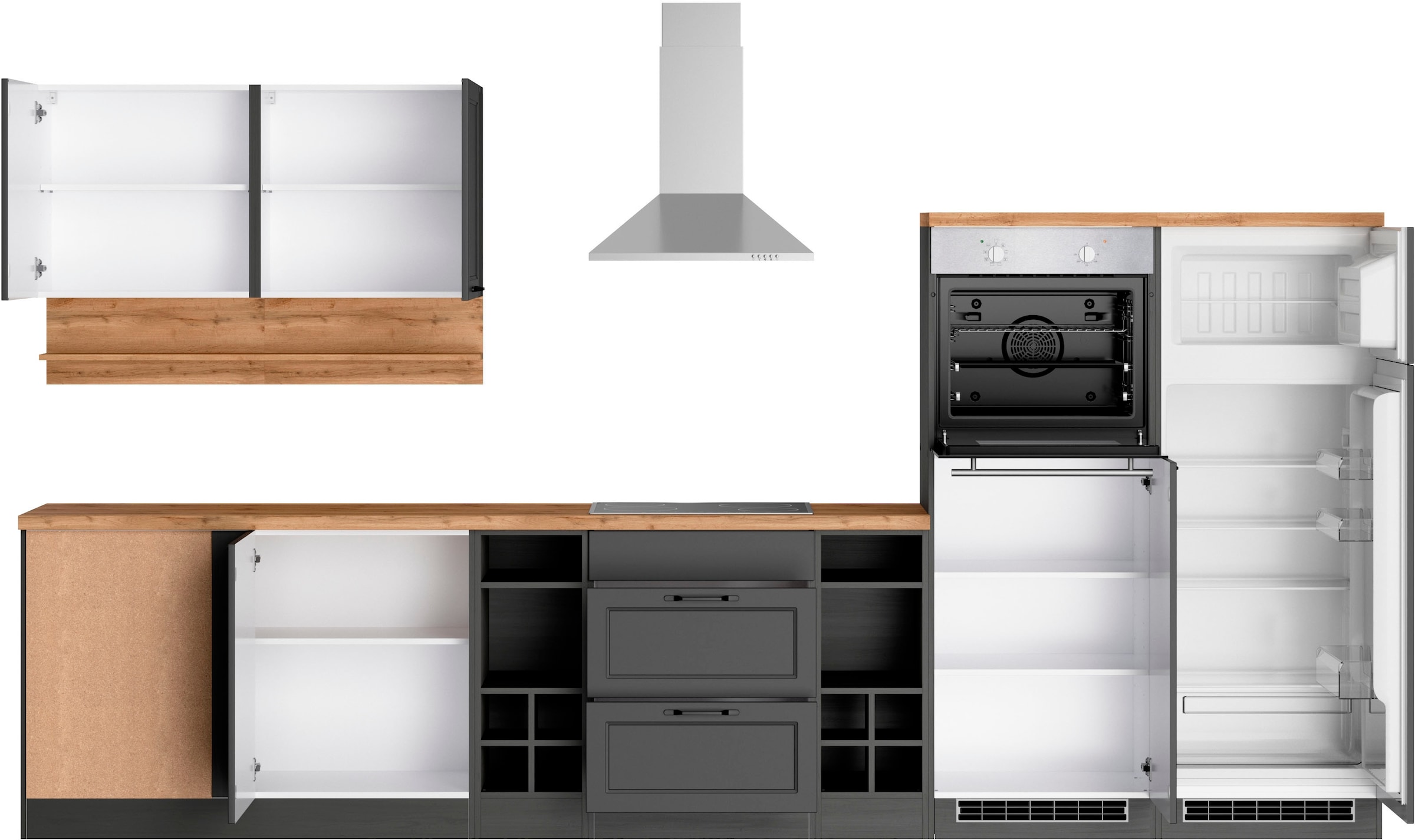 KOCHSTATION Winkelküche »KS-Lana« Stellbreite 240/360 cm, wahlweise mit E-Geräten