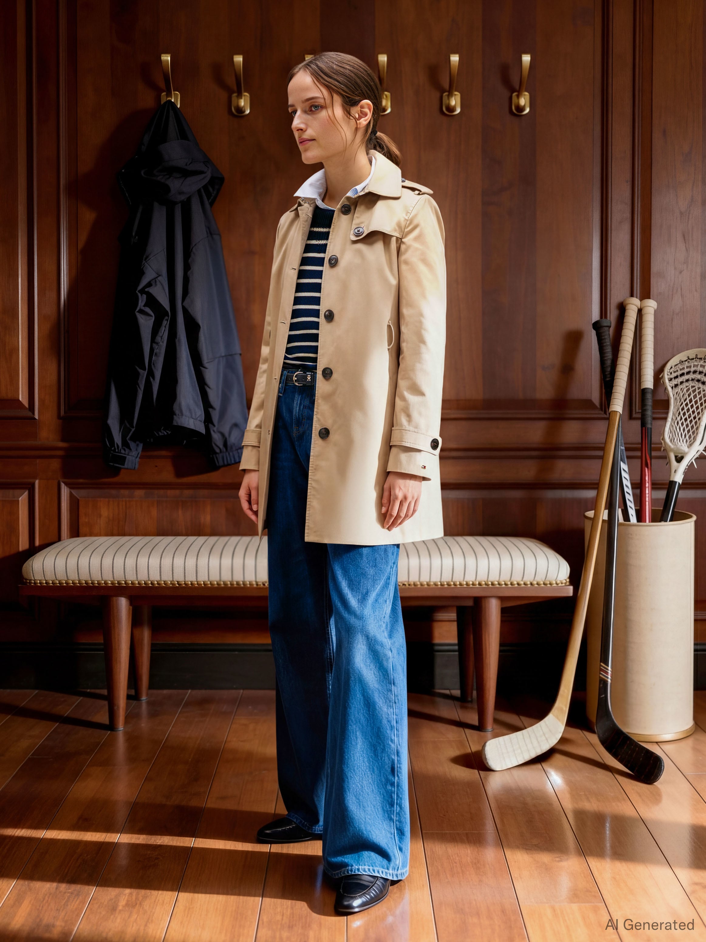 Tommy Hilfiger Veste longue »HERITAGE SINGLE BREASTED TRENCH« avec les détails typiques du trench-coat