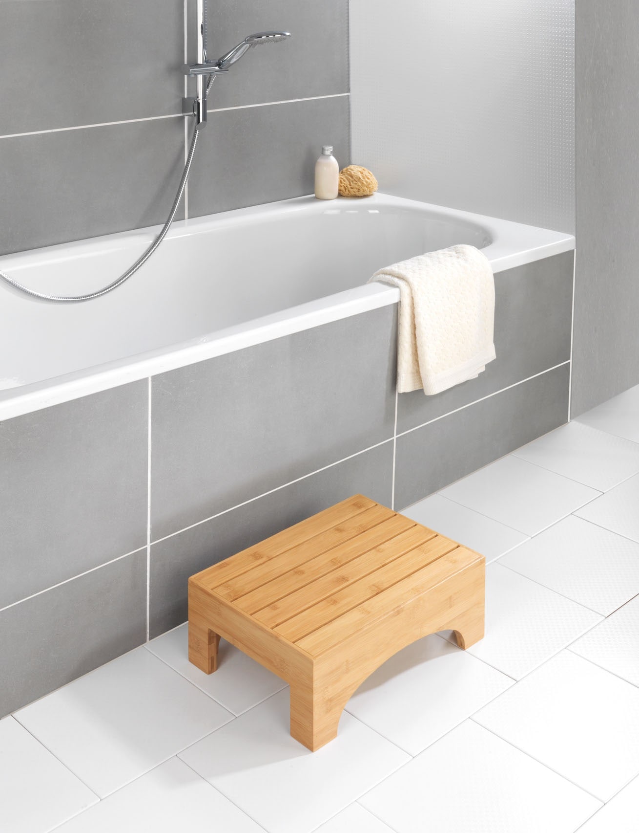 WENKO Tabouret de salle de bain »Bambusa« LxPxH : 40x30x15cm
