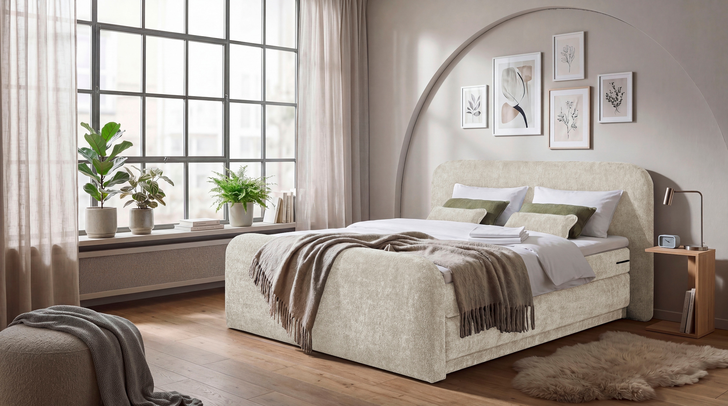 ED EXCITING DESIGN Boxspringbett »AROSA in der Breite 180cm, inkl. Bettkasten und Topper« inkl. Fussteil, in verschiedene Farben erhältlich