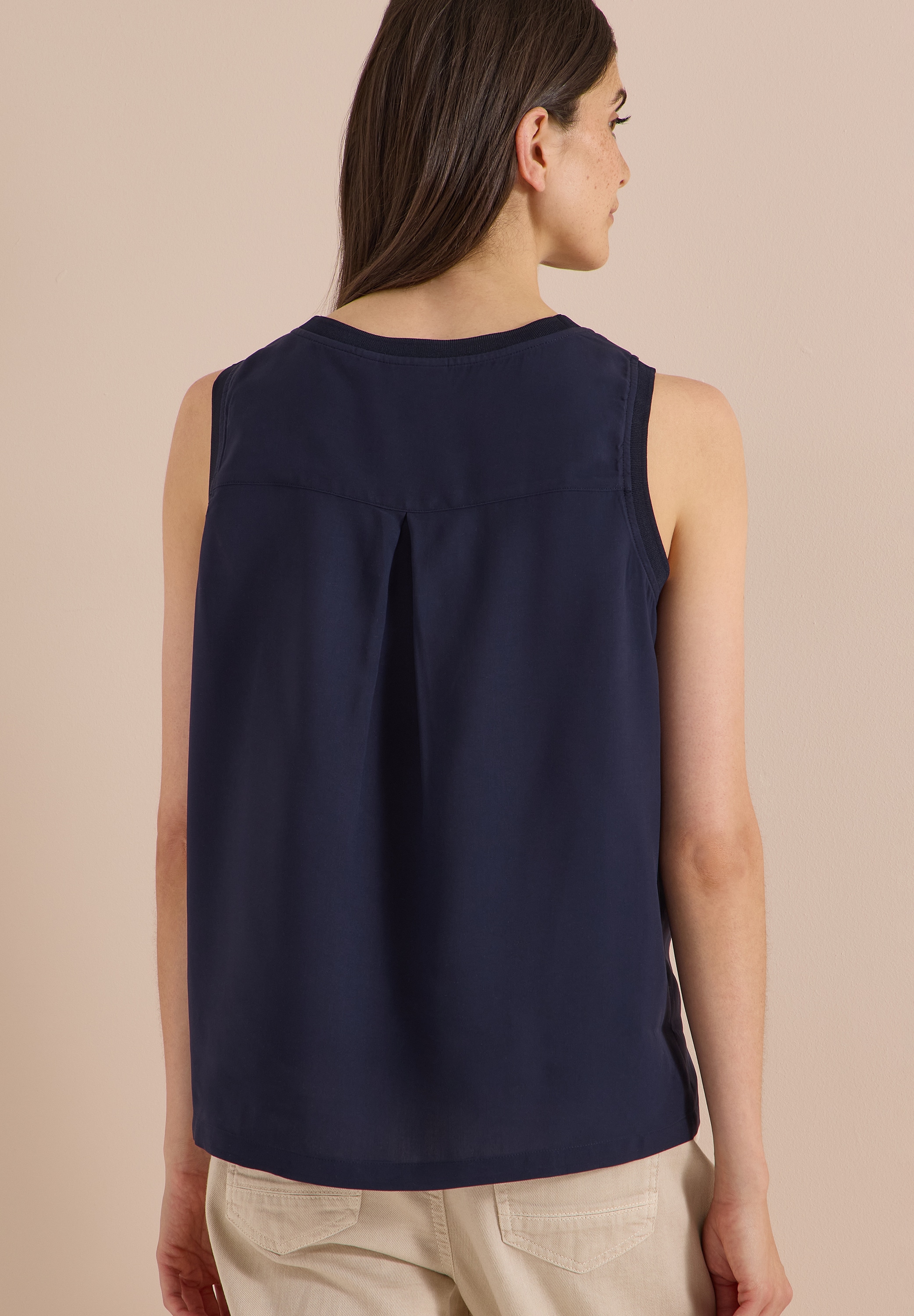 Cecil Top chemisier T-shirt d'été, viscose, sans manches