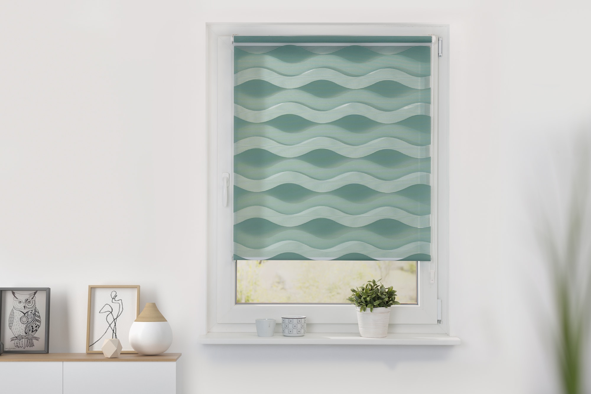 LICHTBLICK ORIGINAL Doppelrollo »Welle Klemmfix, ohne Bohren« halbtransparent Blendschutz | Sichtschutz mit Bohren/ohne Bohren freihängend Lichtdurchlässig und blickdicht, Klemmbar, unkomplizierte Montage