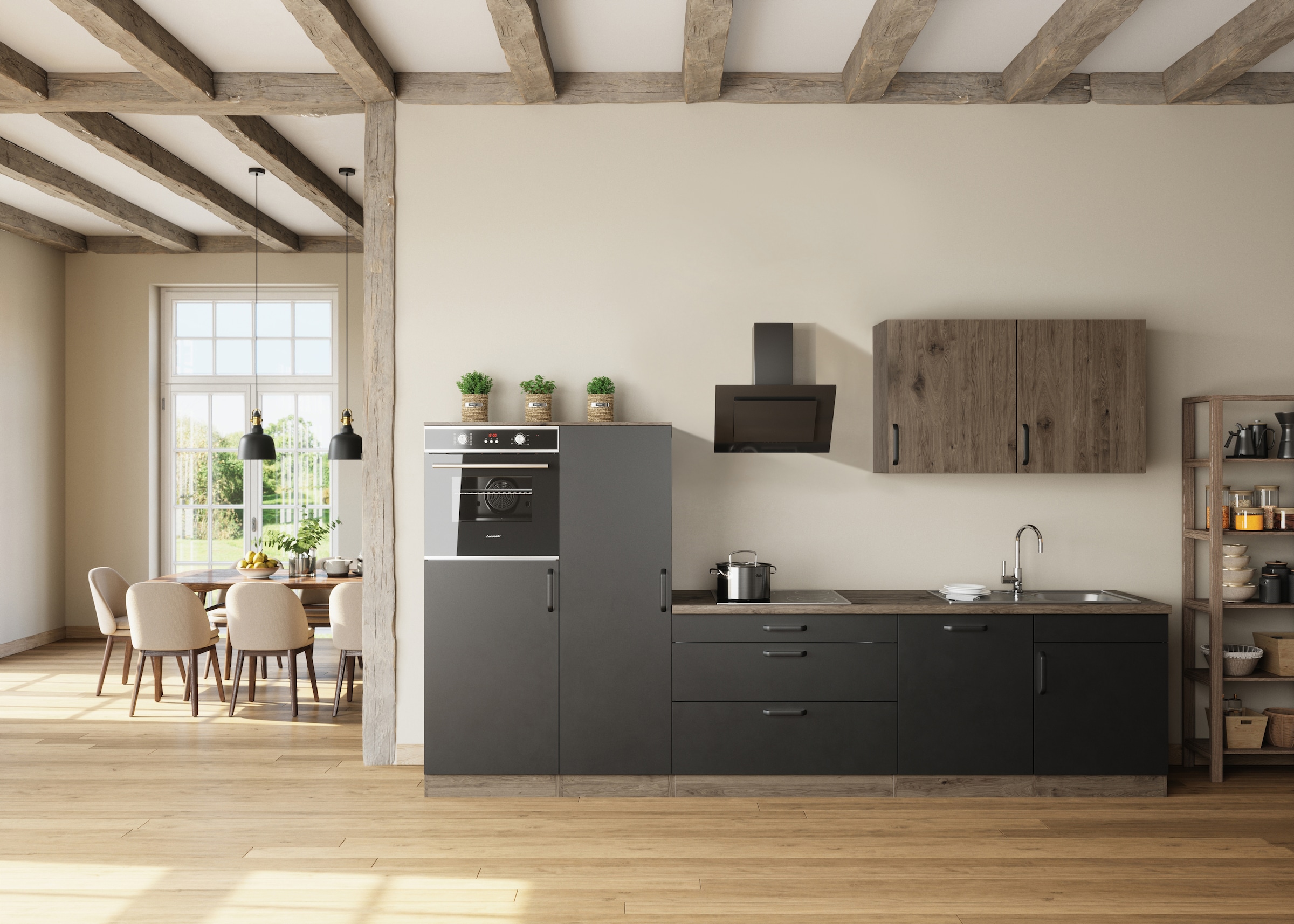 wiho Küchen Kitchenette »Elba« wahlweise mit Hanseatic E-Geräten, Breite 330 cm