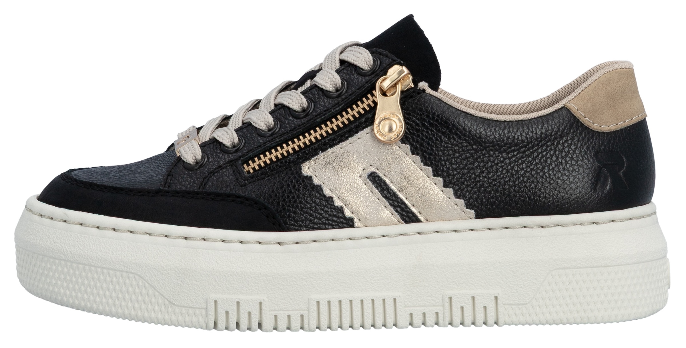 Rieker Baskets à plateforme  Schnürschuh, Halbschuh, Freizeitschuh mit seitlichem Reissverschluss
