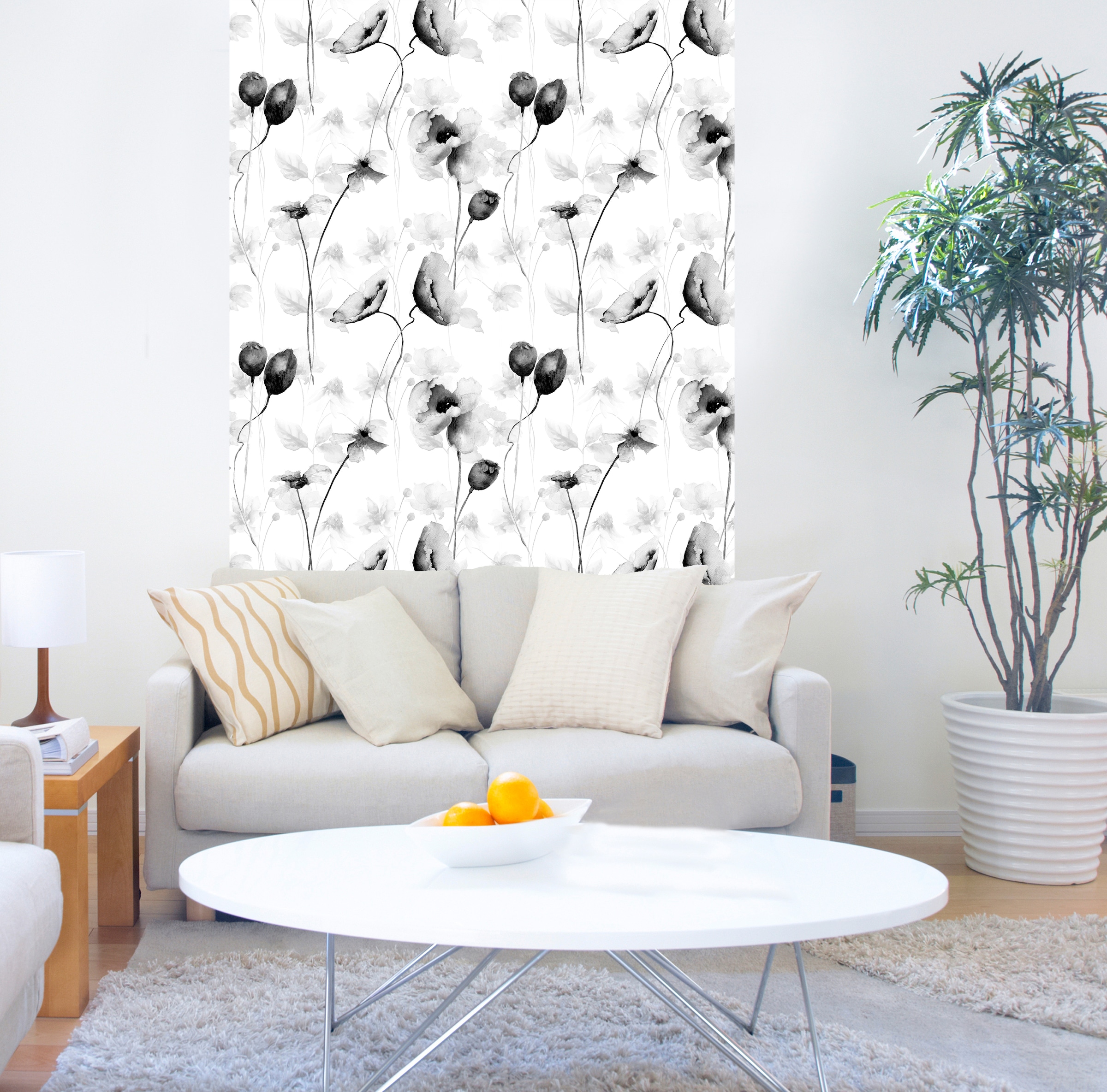 queence Papier peint vinyle »Moy« Motif | botanique | floral | imprimé | naturellement | à motifs 90x250cm, selbstklebend, kinderleichte Anbringung, , Sticker