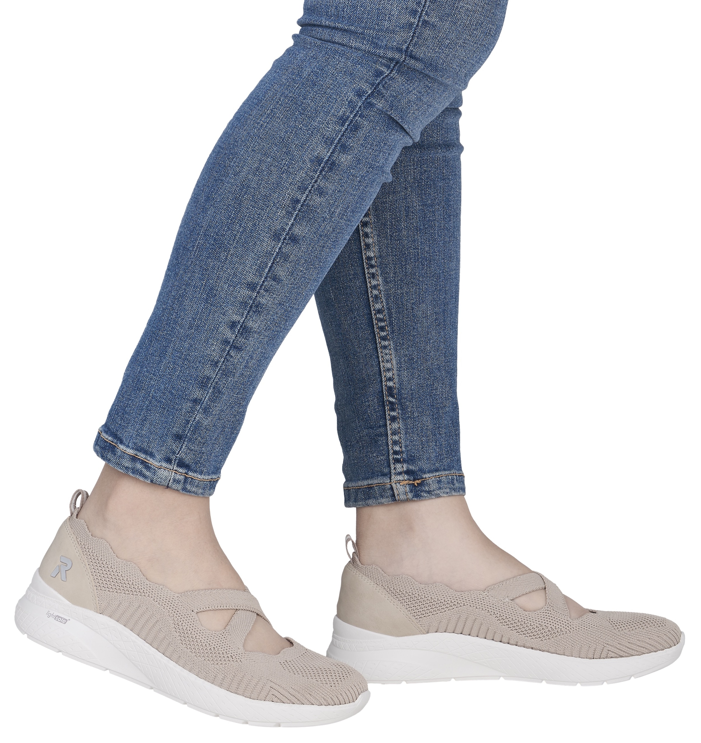 Rieker Ballerines à lanières  Chaussure à enfiler, slipper en fabrication vegan