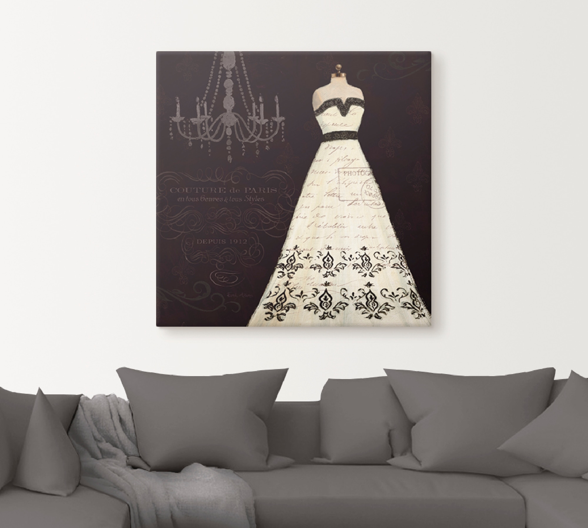 Artland Tableau sur toile »Französisches Modelabel II« 1 cuis tlg. auf Holzrahmen gespannt