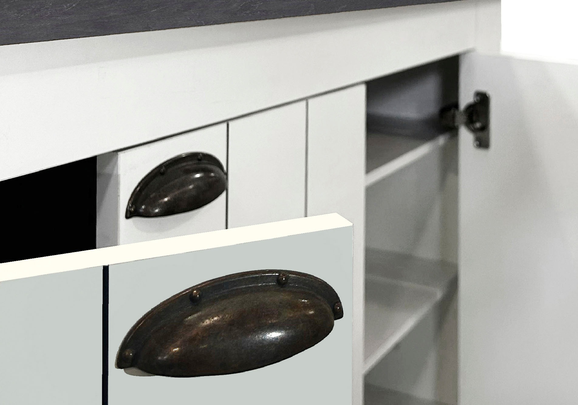 Home affaire Schuhschrank »FIGO, Made in Italy – Schuhkommode,Schuhregal für ca. 30 Paar Schuhe« 1 Stk. tlg. 3-Türig, Siebdruck-dekorative Fräsungen, 10 Fächer, Höhe: 100 cm