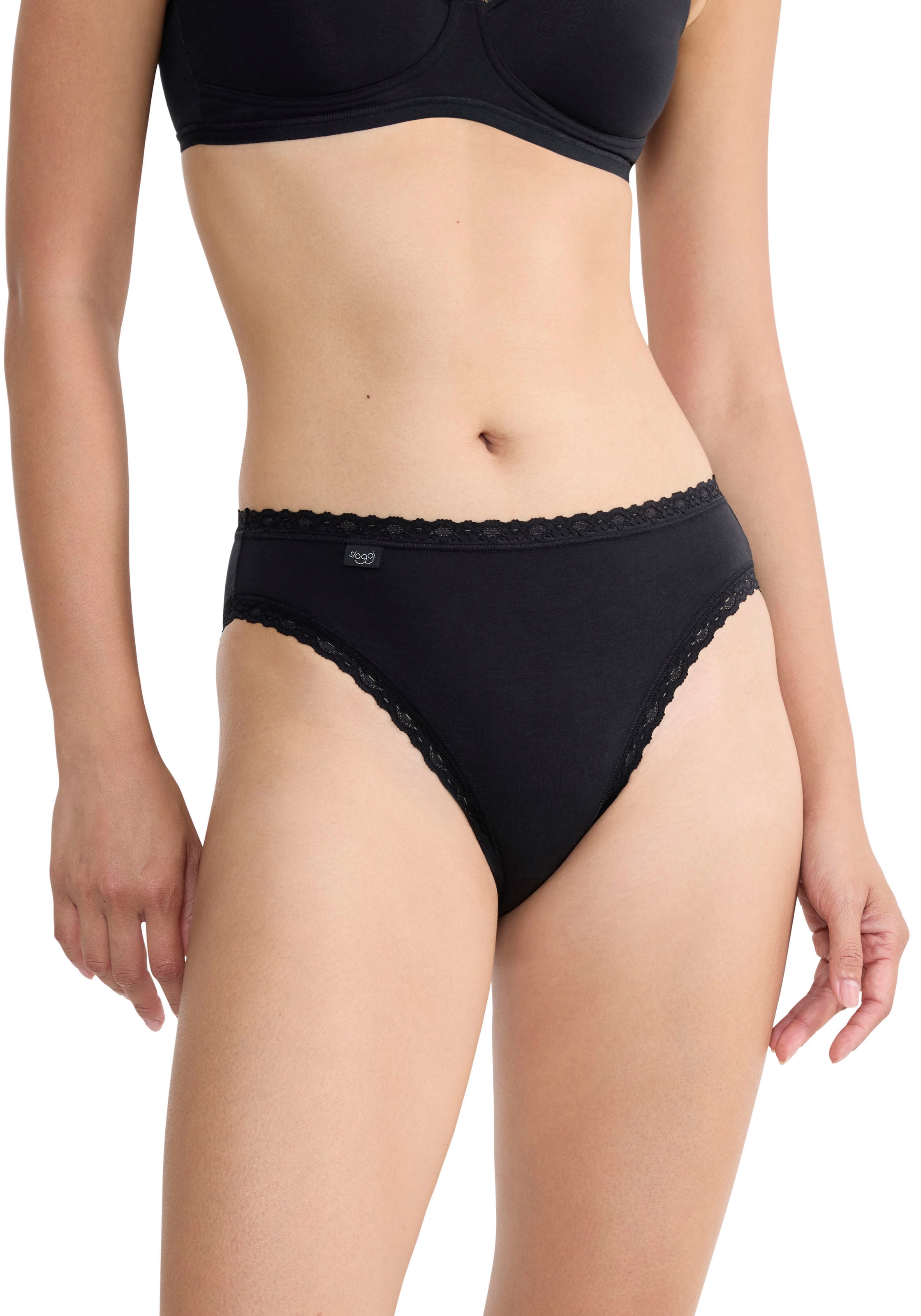 sloggi Culotte haute »24/7 Cotton Lace« 3er Pack,  edle Spitze, flache Nähte, Baumwollmischung, weich, femininer Look