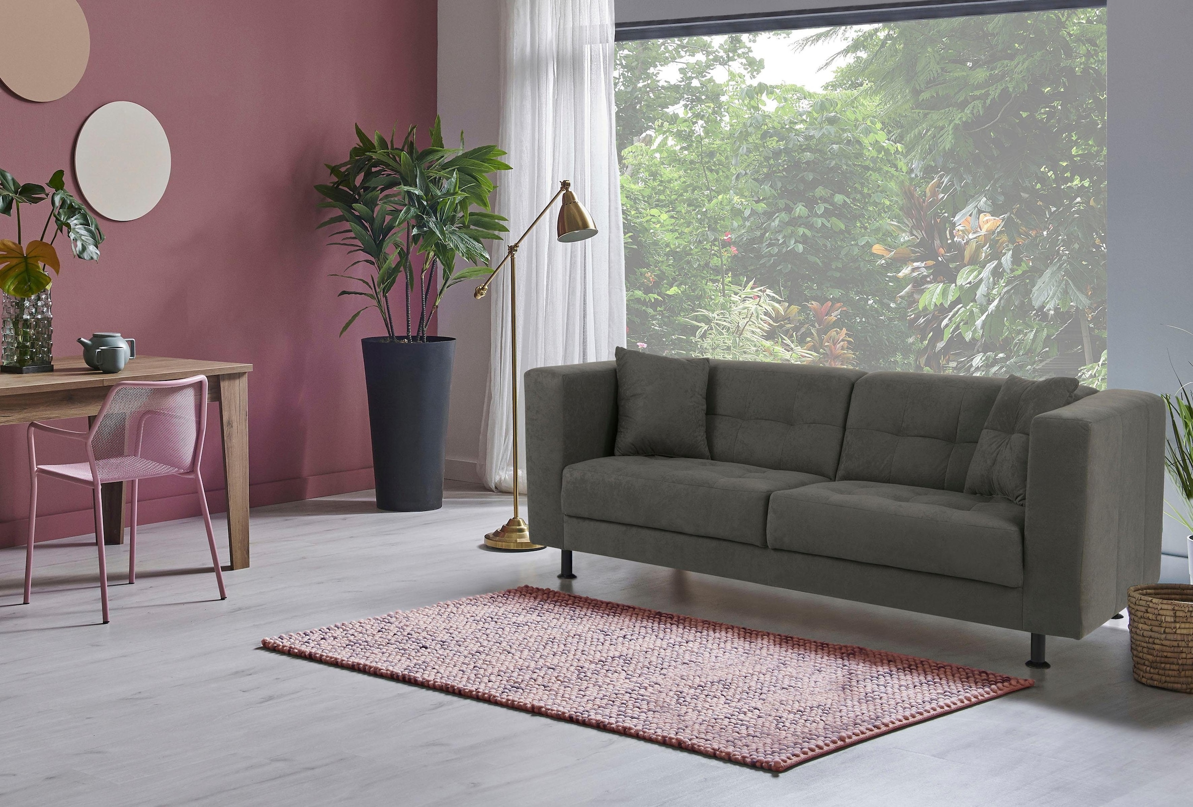 Home affaire 3-Sitzer »Bengo« mit Steppung im Sitz- und Rückenbereich, incl. Zierkissen