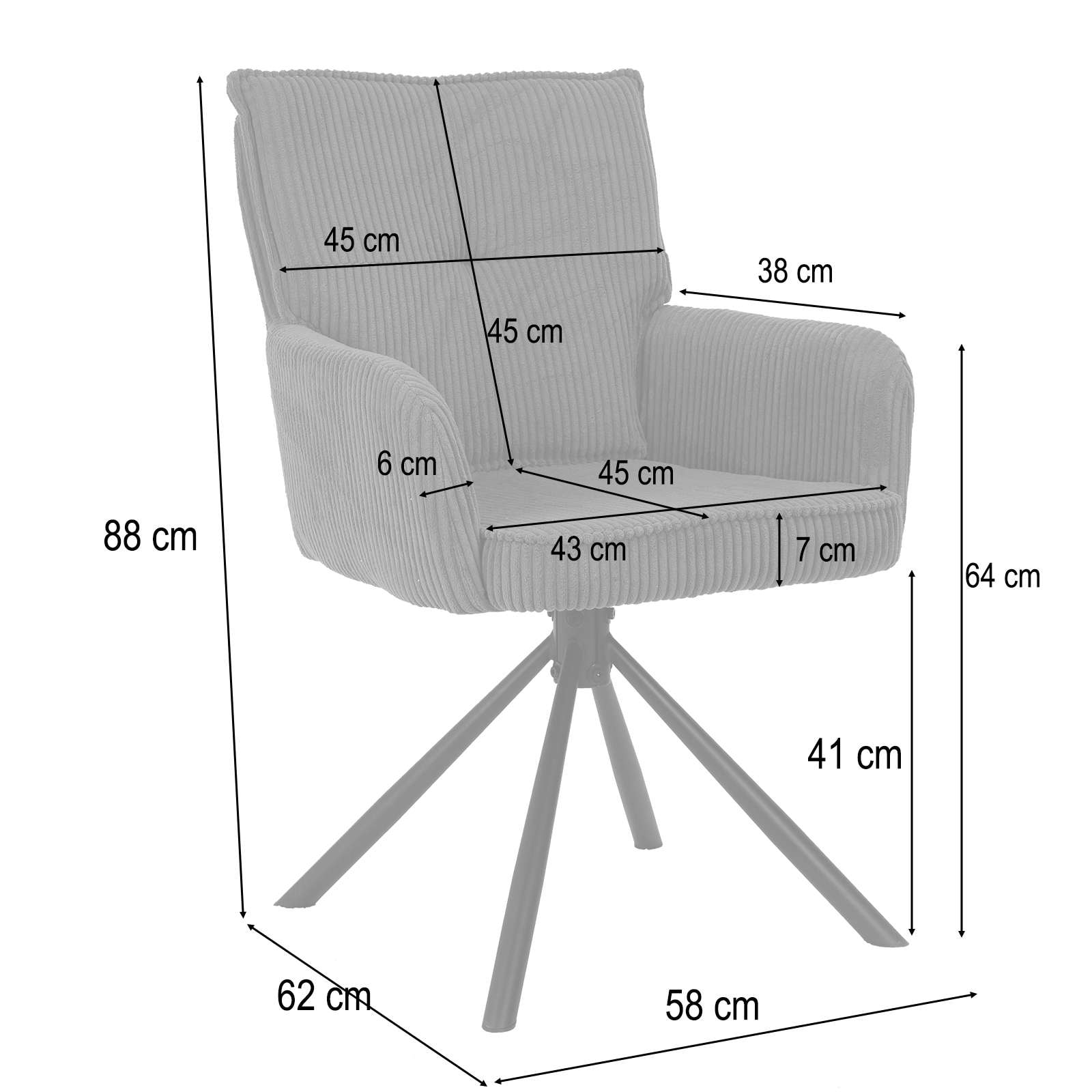 GOODproduct Esszimmerstuhl »Les Choux« () 2 Stk.gepolsterte Rückenlehne, Armlehne und Sitzfläche, Sitzhöhe 48 cm