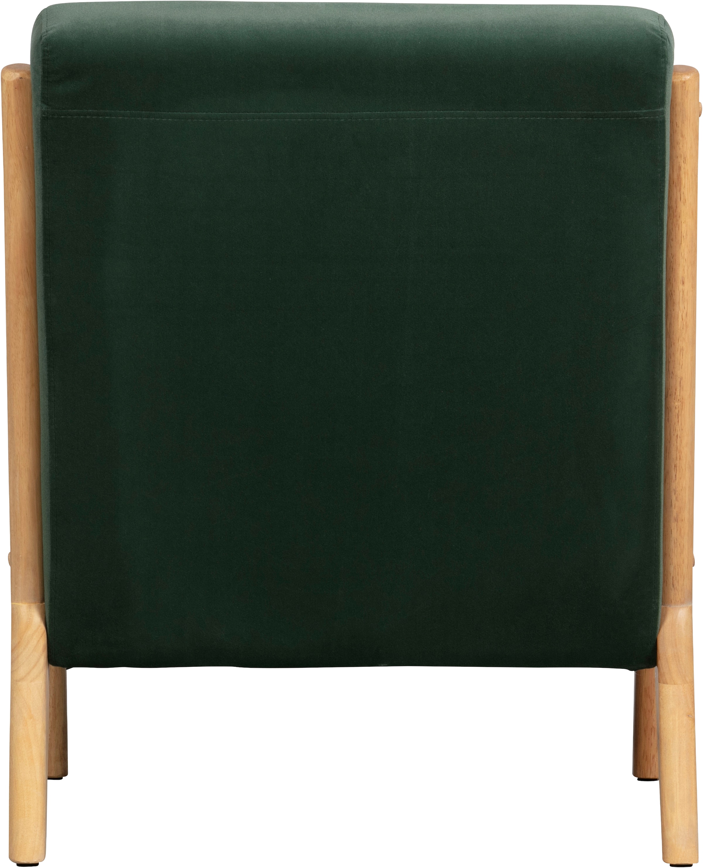 WOOOD Fauteuil lounge »Mark mit Gewebtem Bezug und Gummibaumholz-Rahmen B 67 x T 82 x H 75 cm« Bonne résistance à l'usure, capacité de charge 135 kg, coussin dorsal séparé