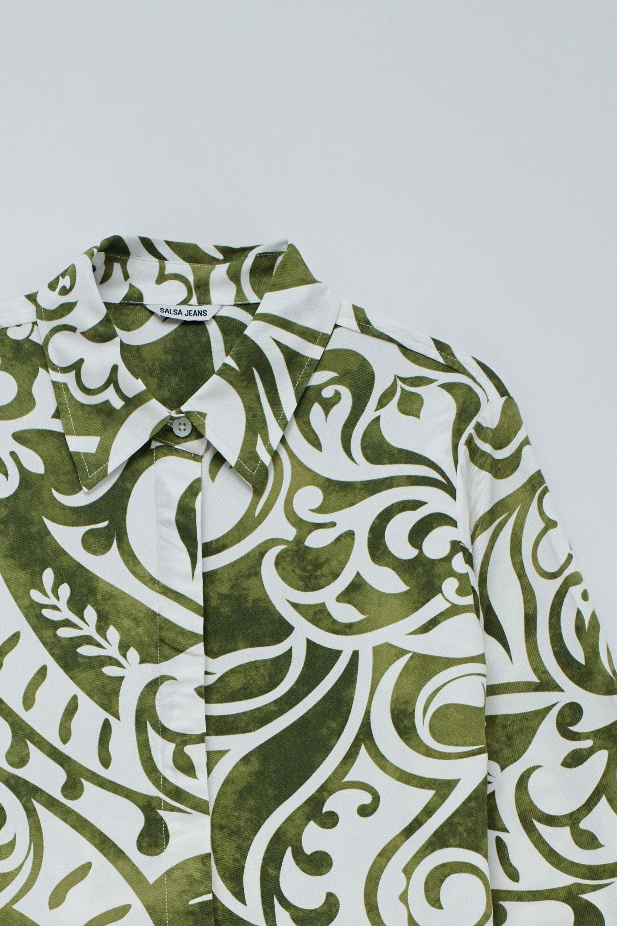 Salsa Blouse à manches longues »Salsa Jeans Langarmbluse Basic Shirt W/ Gold Buttons«