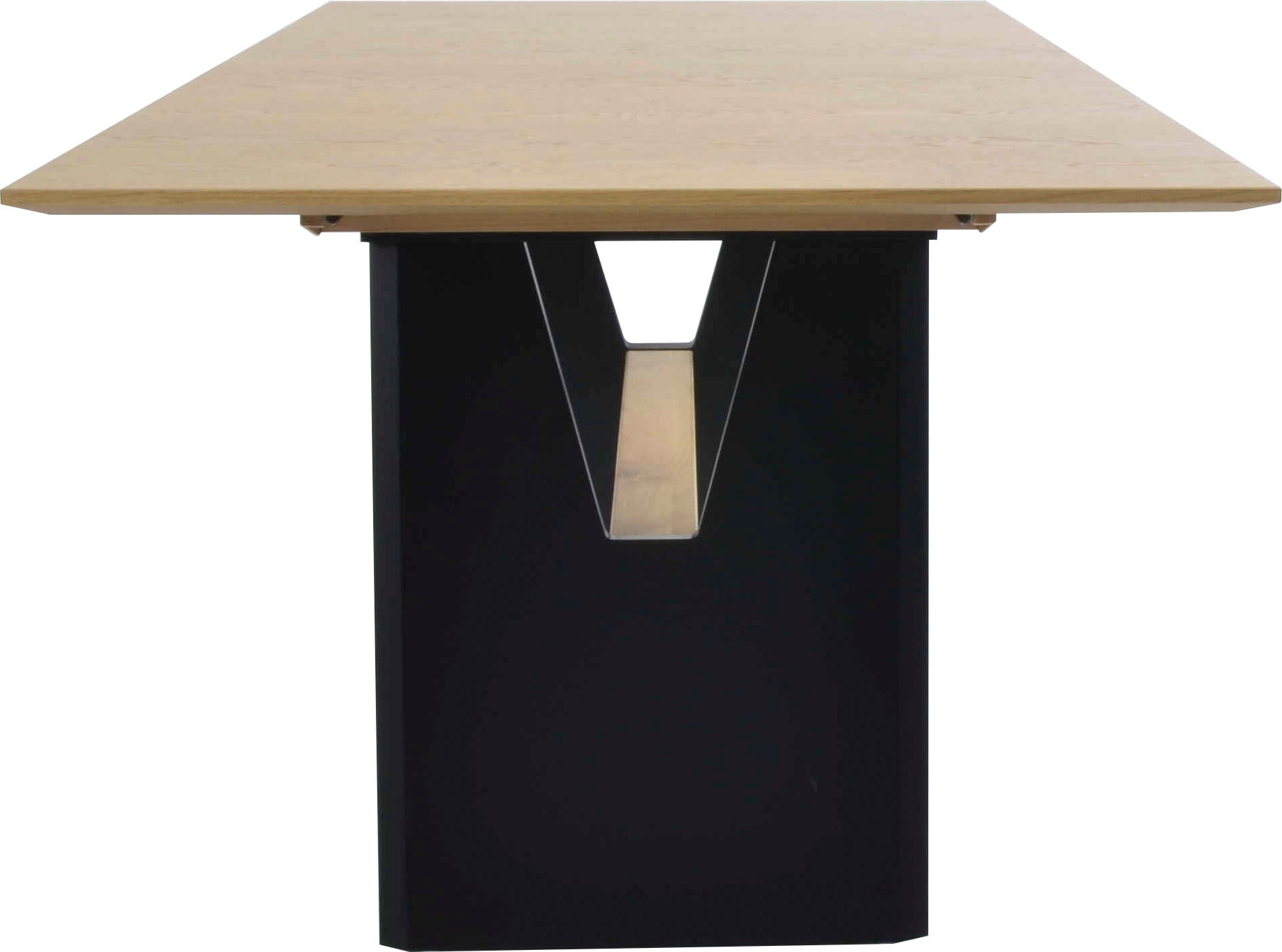 K+W Komfort & Wohnen Table de salle à manger »Giacomo I« Table à manger en chêne noueux naturel, piètement en MDF avec poutres plaquées