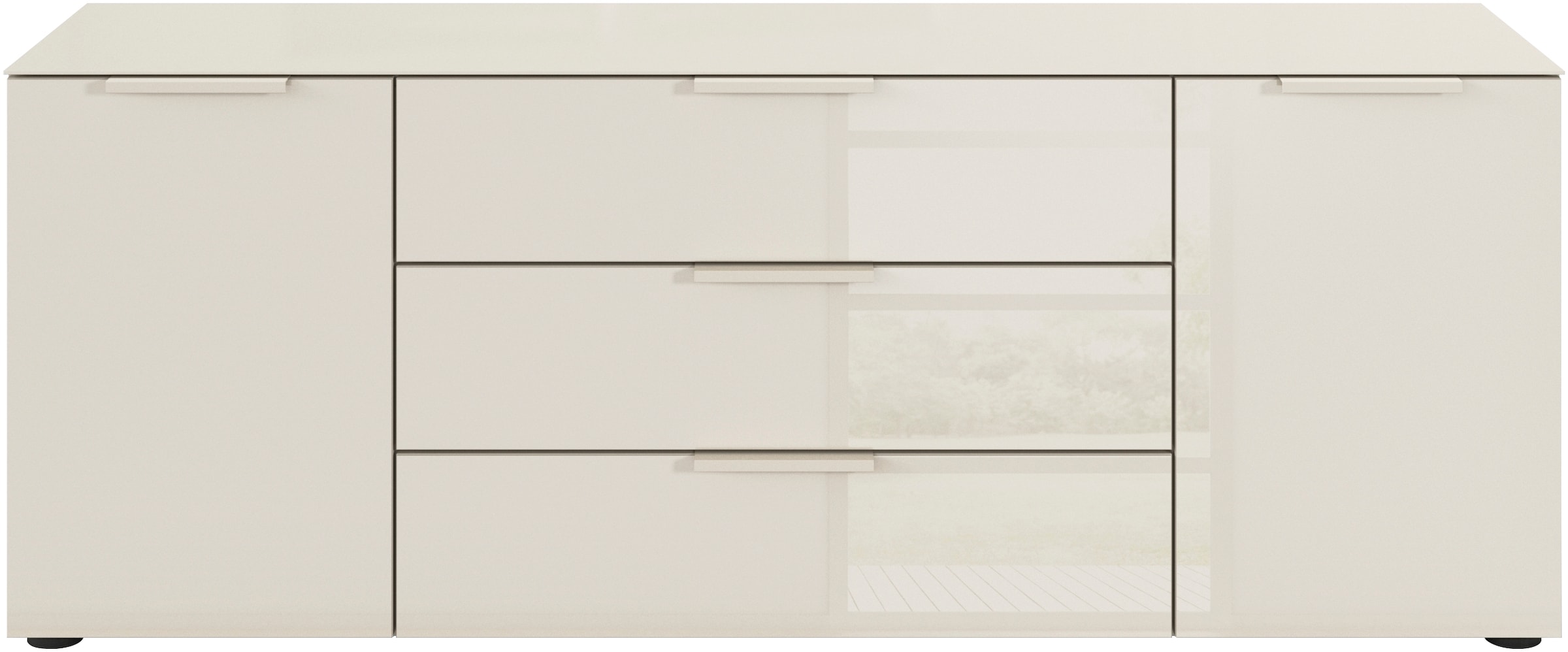 rauch Kombikommode »Kommode Türkommode Sideboard Kombikommode FLIPP mit Glasfront« Breite 160 cm mit 2 Einlegeböden,  2-türig, 3 Schubladen, Soft-Close-Funktion, Oberboden und Front Glas