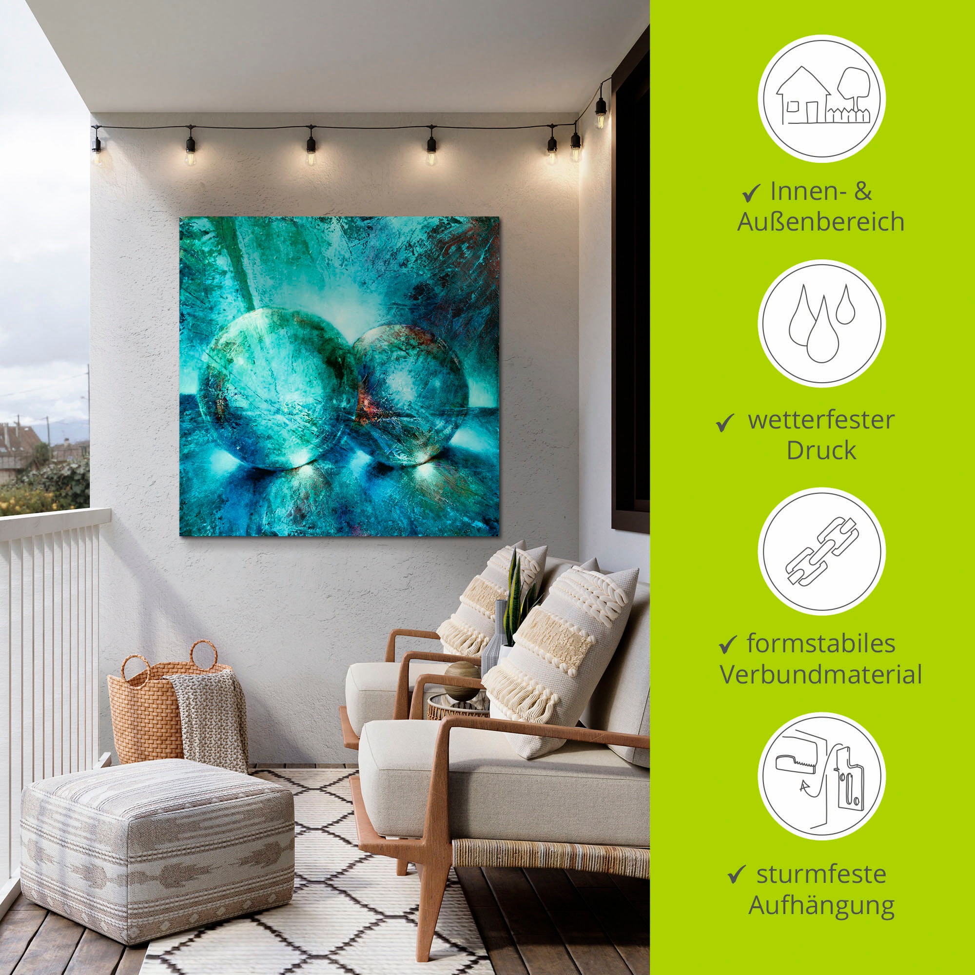 Artland Wandbild »Zwei blaue Murmeln_« Muster 1 Stk. tlg. als Alubild, Leinwandbild in verschied. Grössen