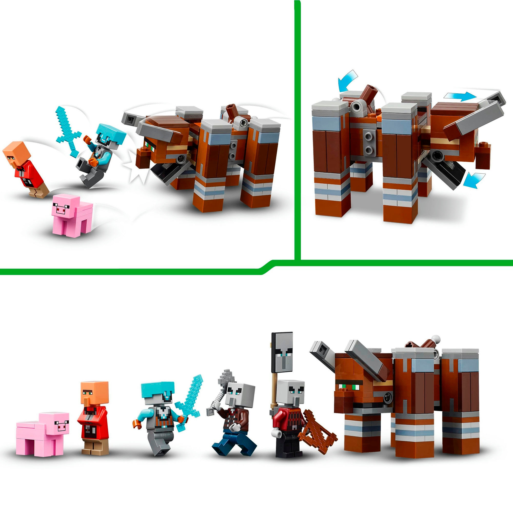 LEGO® Konstruktionsspielsteine »Ein Verwüster am Plünderer-Aussenposten (21278), LEGO Minecraft« Made in Europe