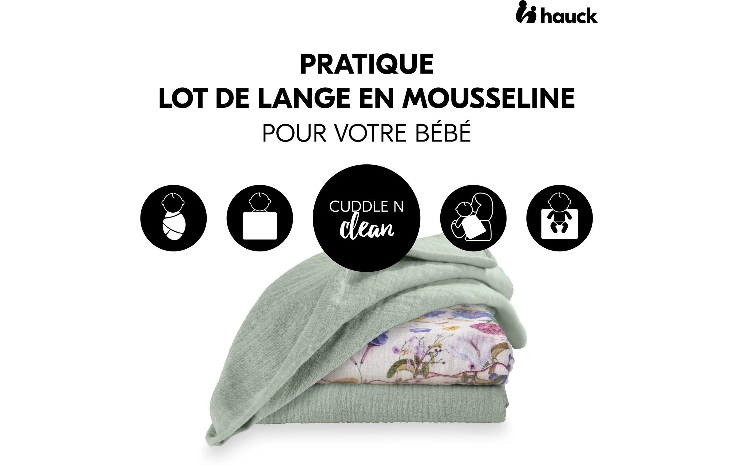 Hauck Schnuffeltuch »Cuddle N Clean 3Set Sage-Beige-Floral« 3 tlg.
