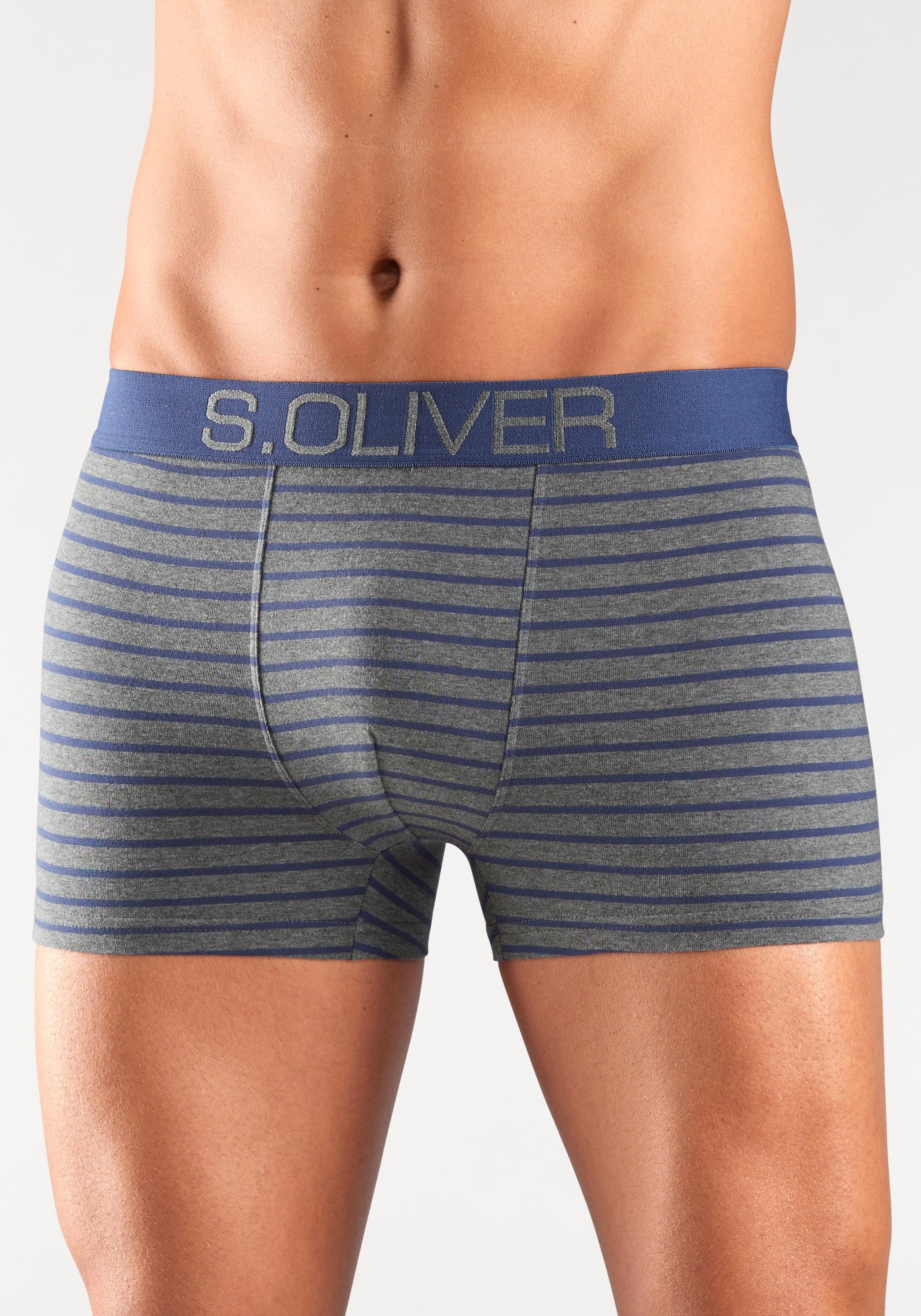 s.Oliver Boxer »Boxershorts für Herren« Paquet, 4 cuis mit kontrastfarbenem Webbund